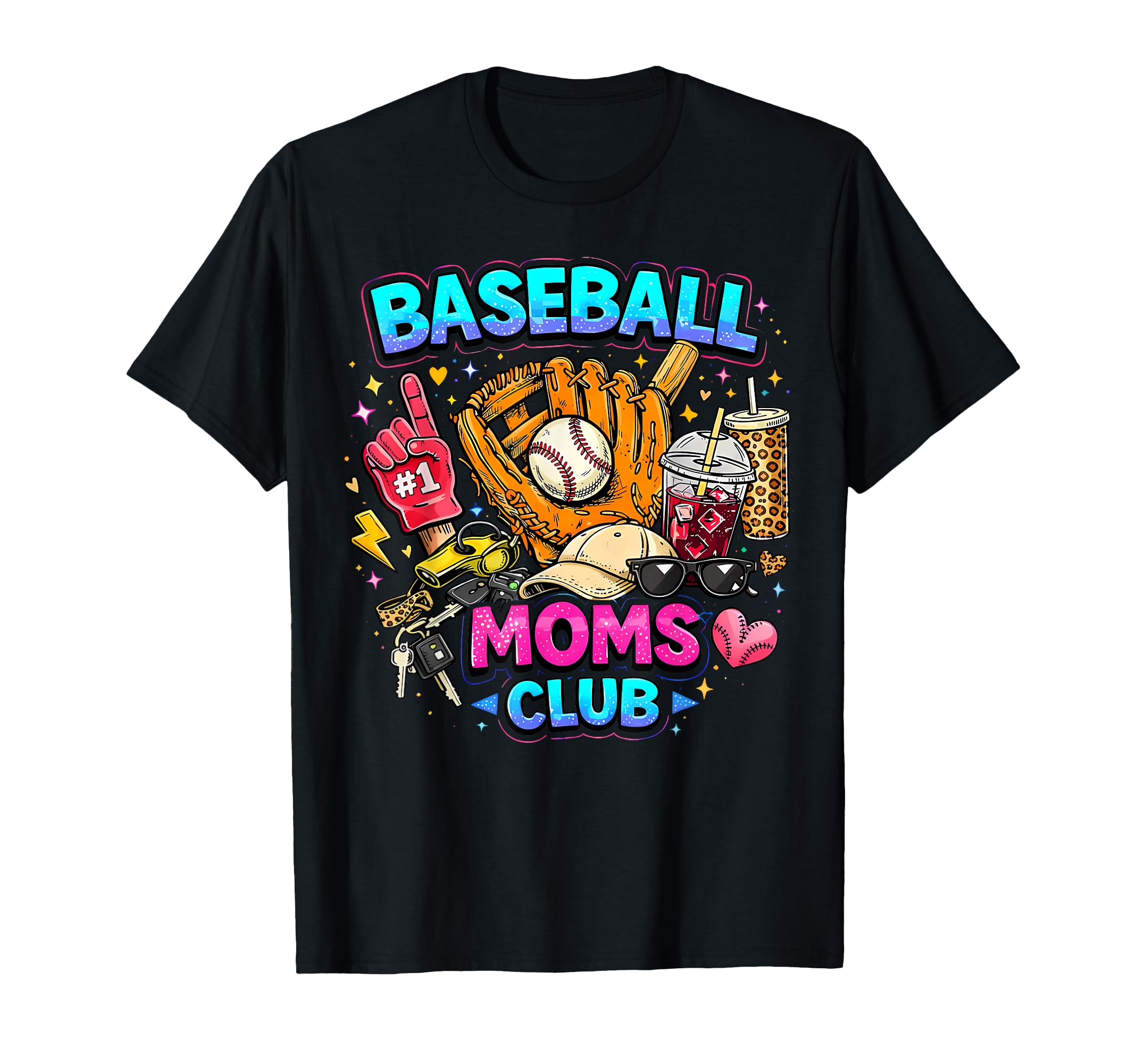 Iced Coffee Baseball Moms Club Game Day T-Shirt - Streetwear Style Unisex - T-Shirt, Sweatshirt, Hoodie