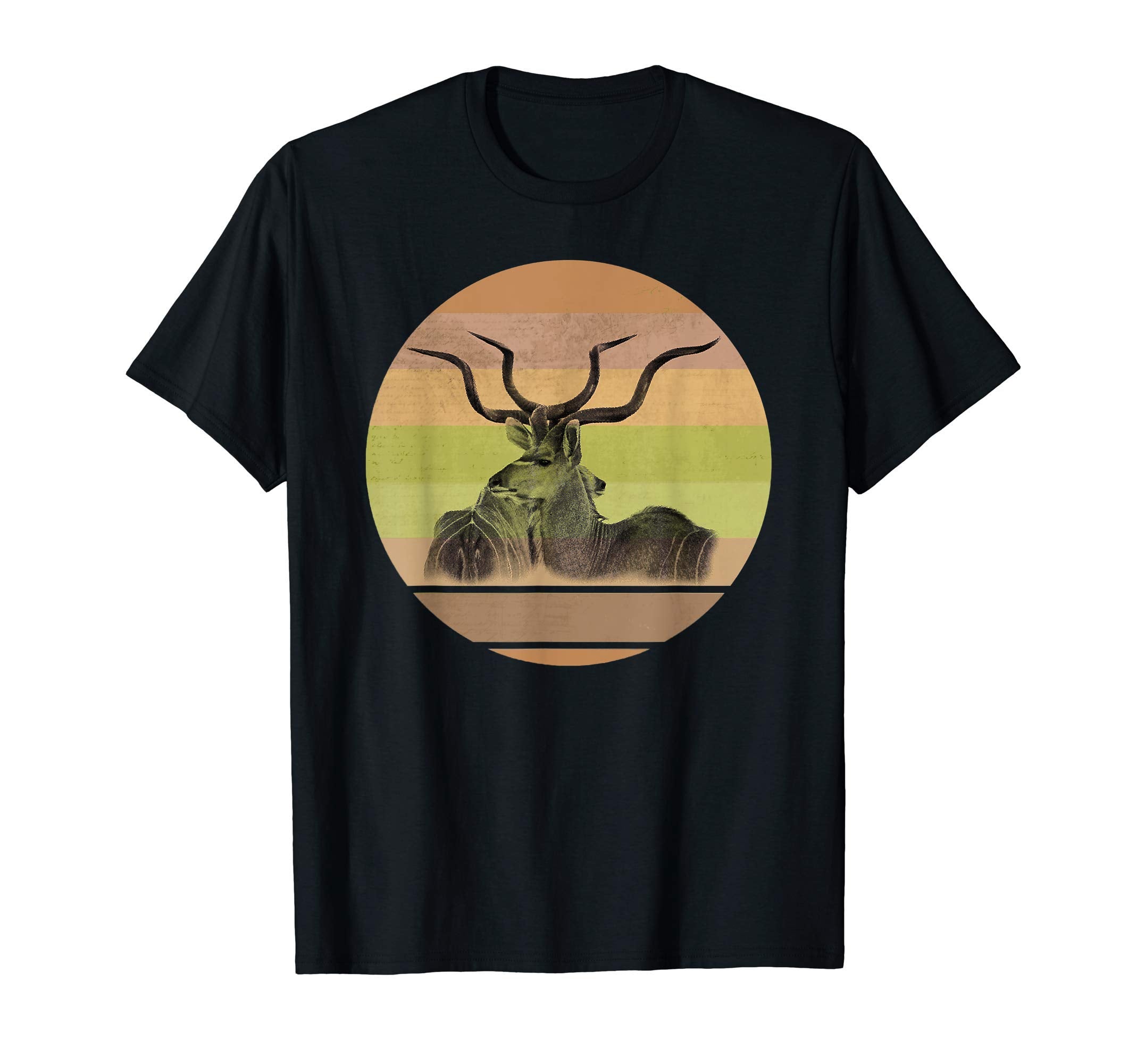 Kudu Bulls Horns Symmetry Sunset T-Shirt - Novelty Apparel Men Women - T-Shirt, Sweatshirt, Hoodie
