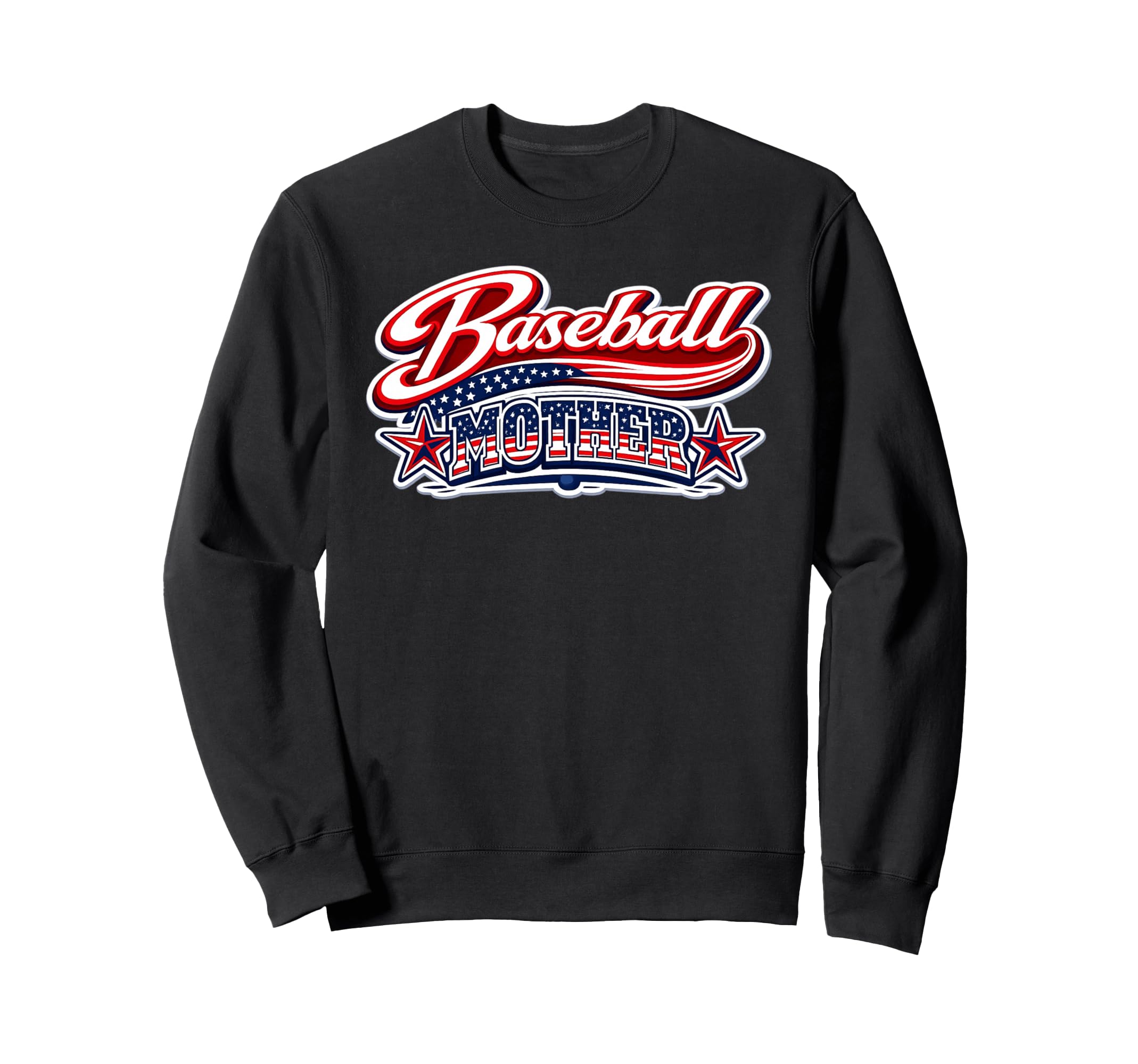Baseball Mother Usa Flag Patriotic Sweatshirt - Novelty Apparel Unisex - T-Shirt, Sweatshirt, Hoodie