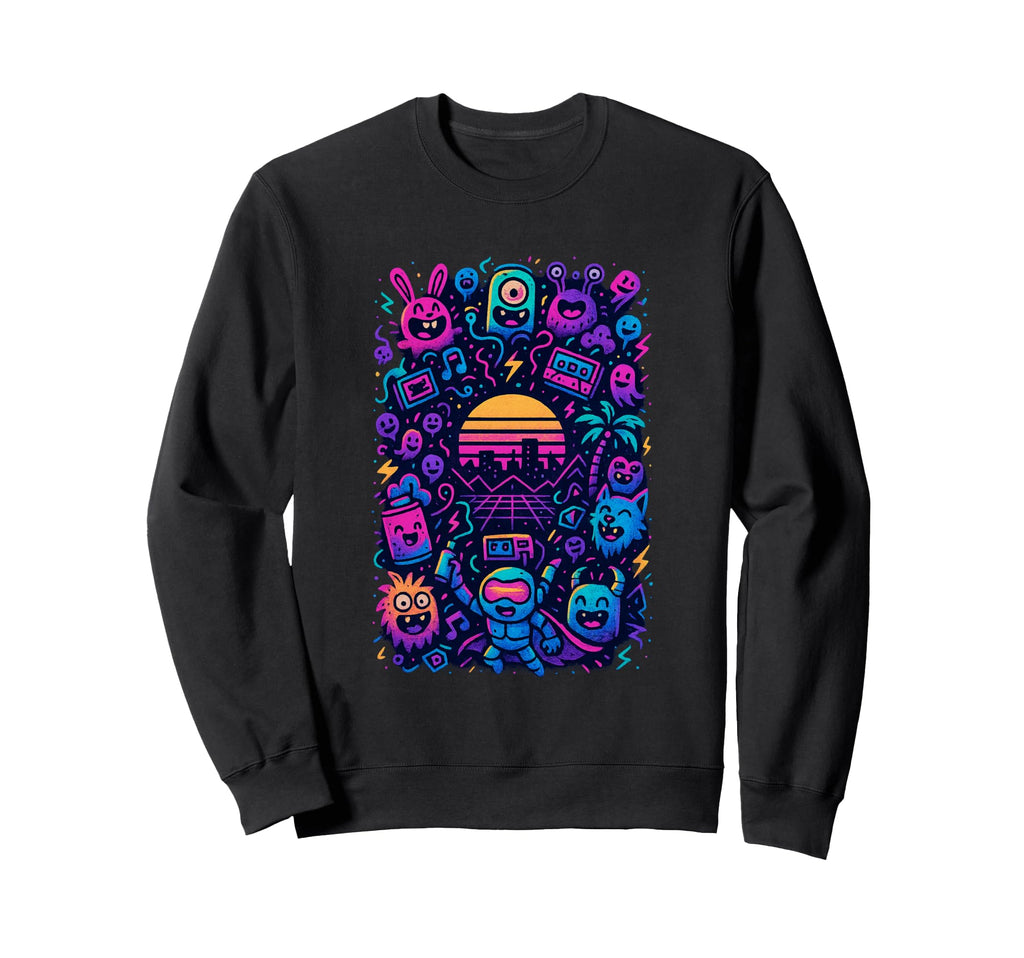 80S Synthwave Sweatshirt - Trendy Graphic Men Women - T-Shirt, Sweatshirt, Hoodie