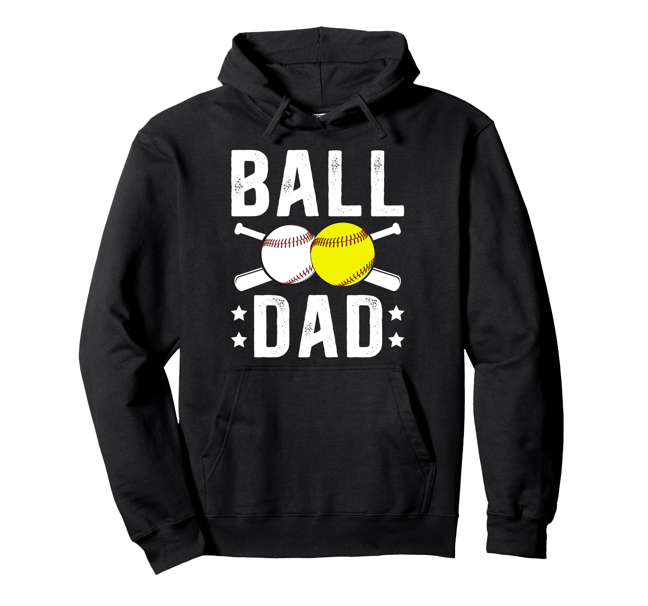 Ball Dad Baseball Softball Dad Softball Hoodie - Unique Graphic Unisex - T-Shirt, Sweatshirt, Hoodie