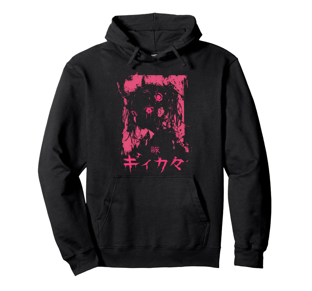 Goth Grunge Demon Anime Waifu Horror Hoodie - Aesthetic Graphic for Adults - T-Shirt, Sweatshirt, Hoodie