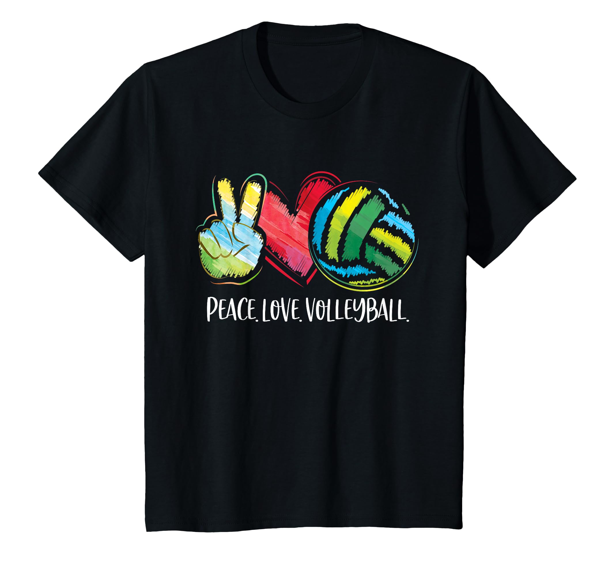 Volleyball Player Peace Love T-Shirt - Casual Everyday Wear for Adults - T-Shirt, Sweatshirt, Hoodie