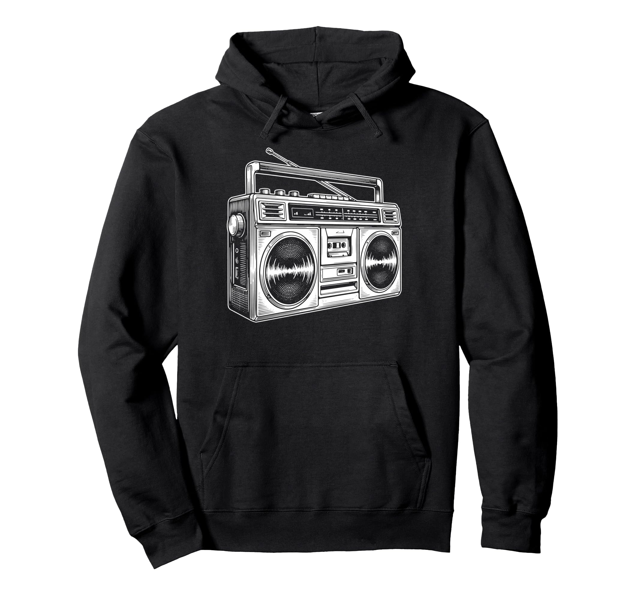 Boombox Line Art R B Hip Hop Music Hoodie - Streetwear Style Men Women - T-Shirt, Sweatshirt, Hoodie