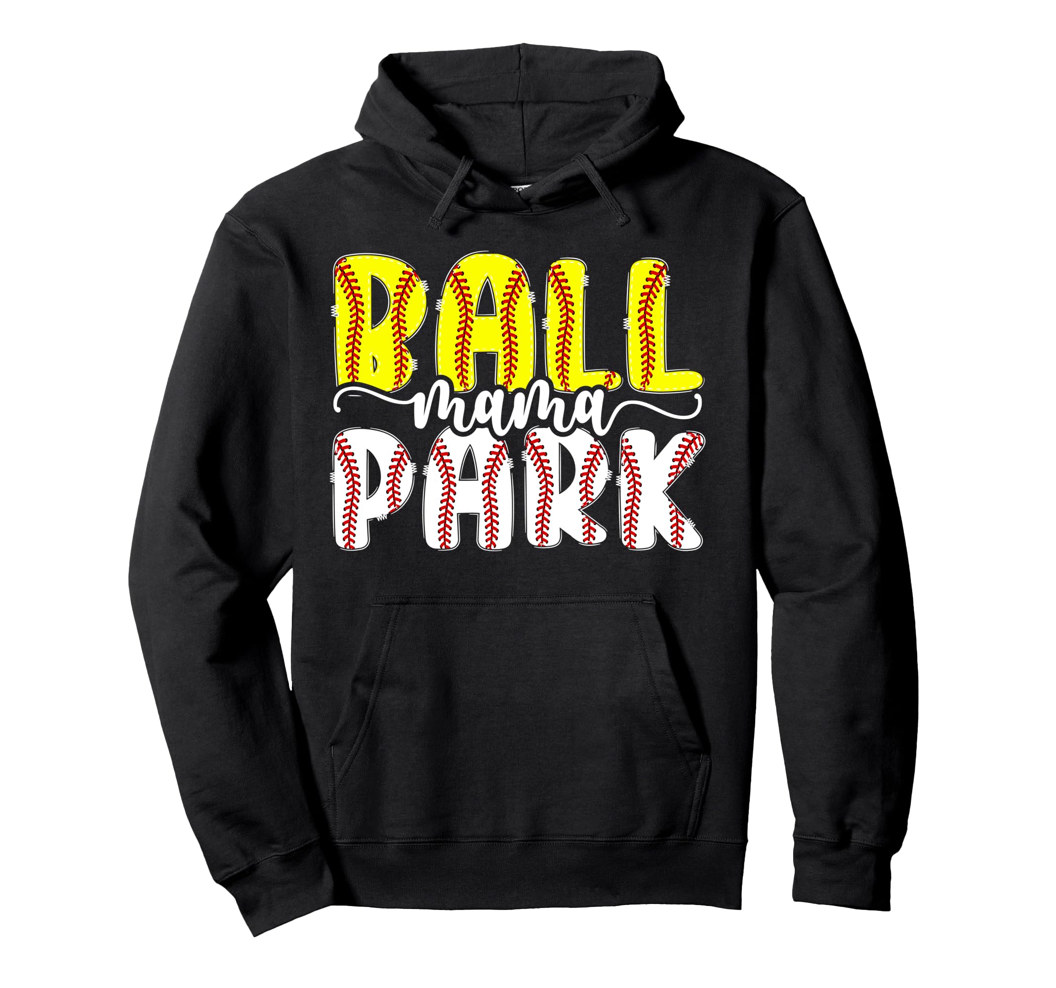Ballpark Mama Softball Baseball Mom Hoodie - Unique Graphic Men Women - T-Shirt, Sweatshirt, Hoodie