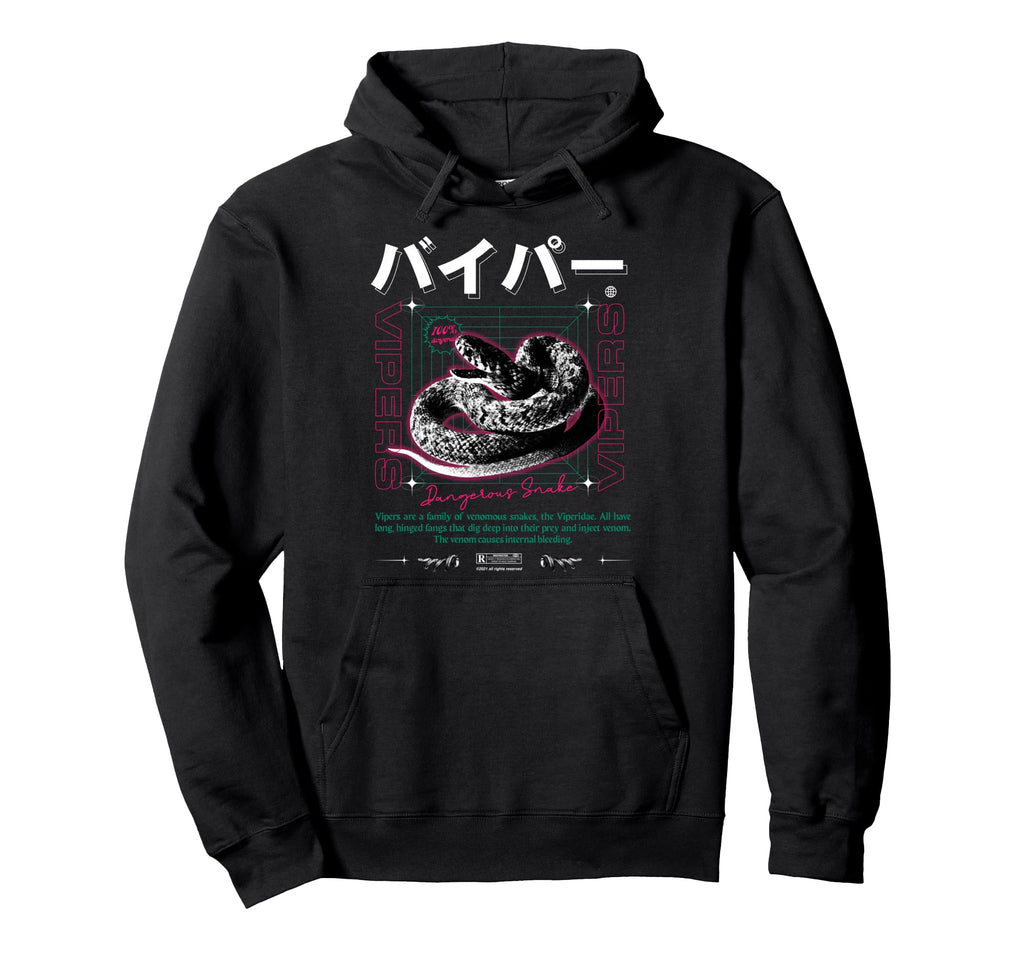 Snake Vipers Venom Aesthetic Edgy Hoodie - Aesthetic Graphic Men Women - T-Shirt, Sweatshirt, Hoodie