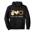 Peace Love Sunshine Sunflower Hippie Gift Hoodie - Minimalist Print Unisex - T-Shirt, Sweatshirt, Hoodie