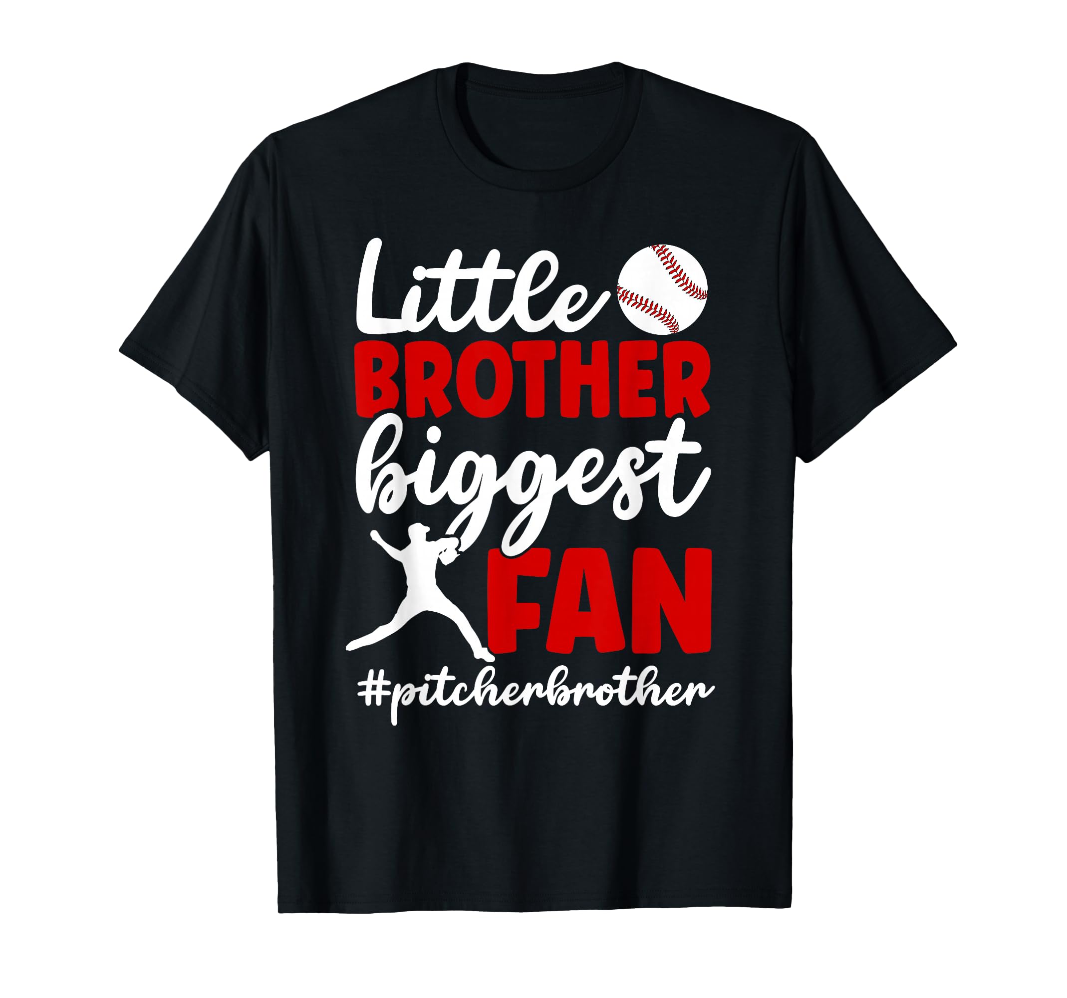Little Brother Baseball Pitcher Brother T-Shirt - Trendy Graphic Men Women - T-Shirt, Sweatshirt, Hoodie
