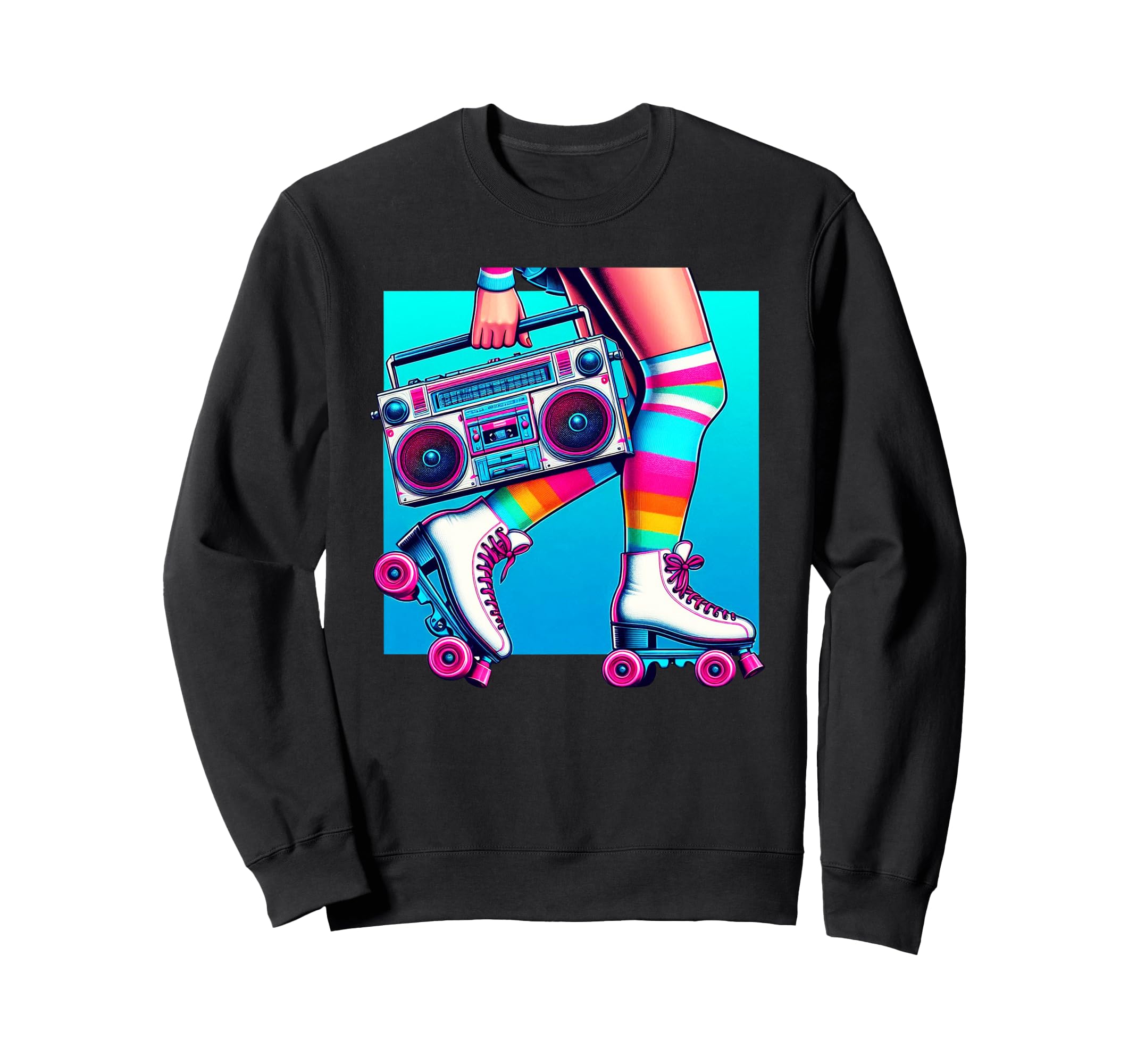 Rollerskates Funny 80S Roller Disco Sweatshirt - Unique Graphic Unisex - T-Shirt, Sweatshirt, Hoodie