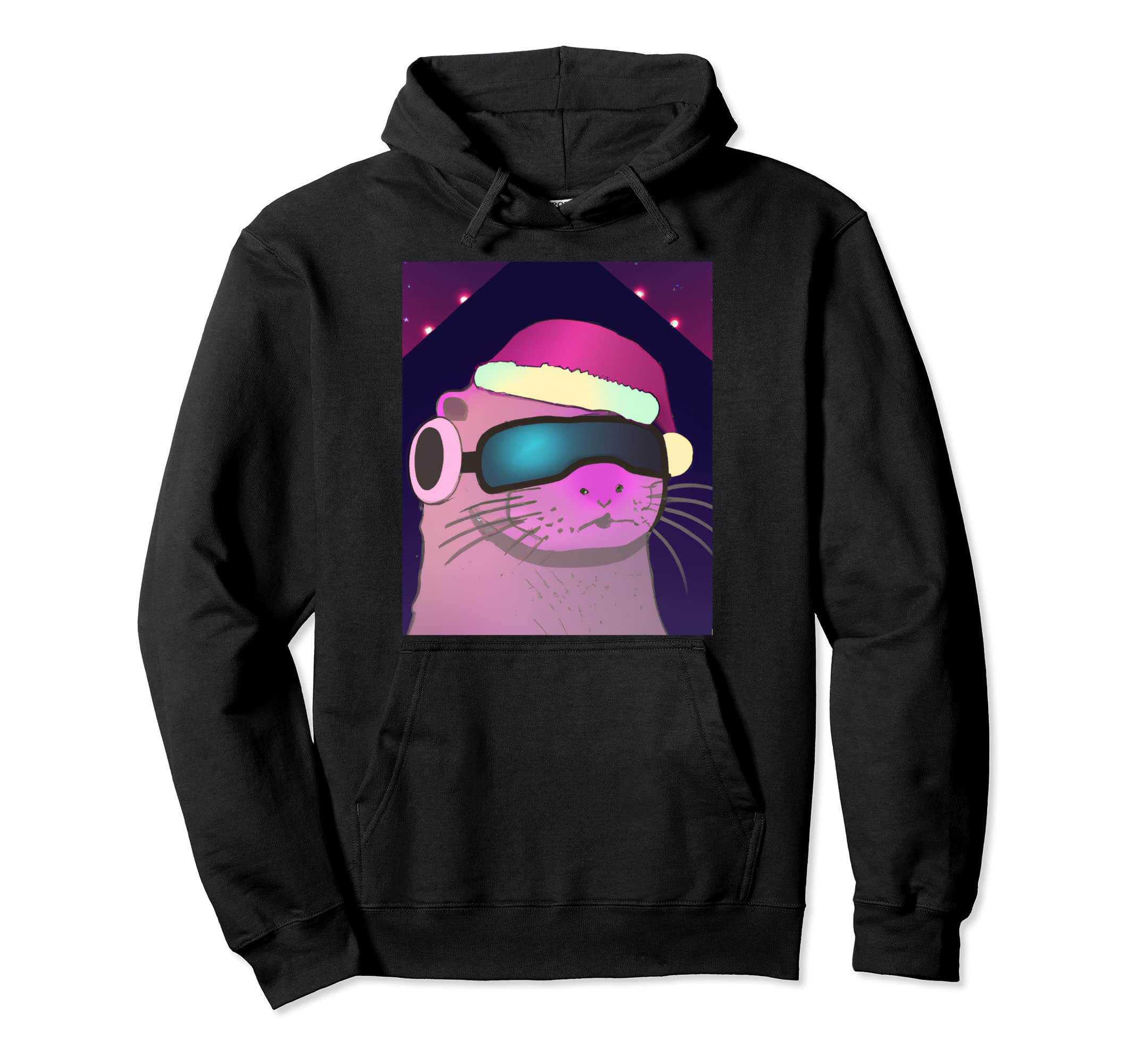Otter Hat And Sunglasses Hoodie - Trendy Graphic Unisex - T-Shirt, Sweatshirt, Hoodie
