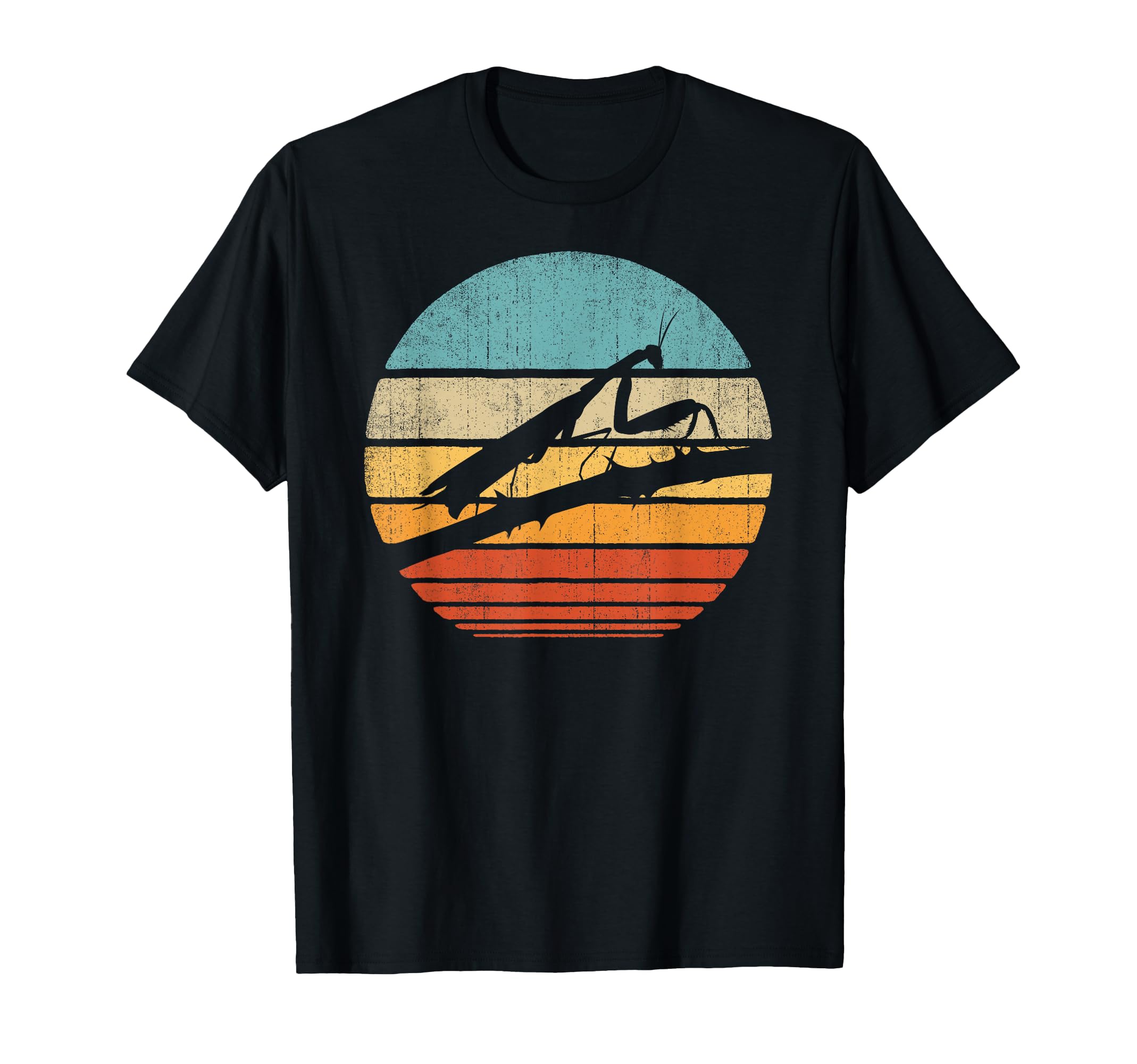 Praying Mantis 60S 70S Sunset Bug Insect T-Shirt - Graphic Print Men Women - T-Shirt, Sweatshirt, Hoodie