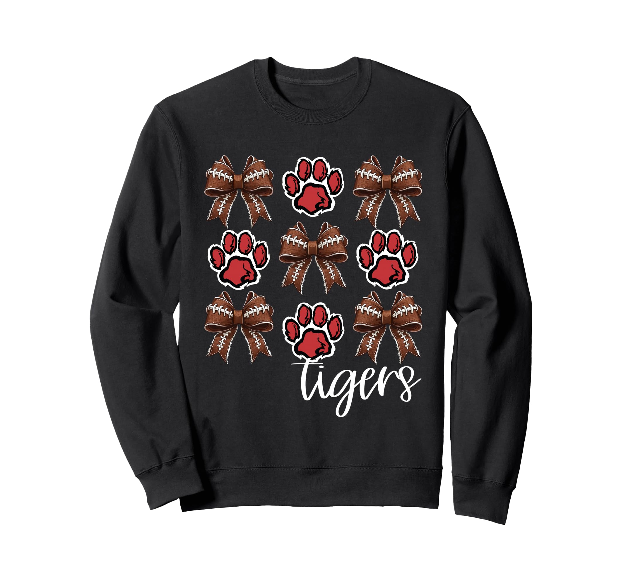 Tigers Football Mom Coquette Bows Sweatshirt - Minimalist Print Unisex - T-Shirt, Sweatshirt, Hoodie