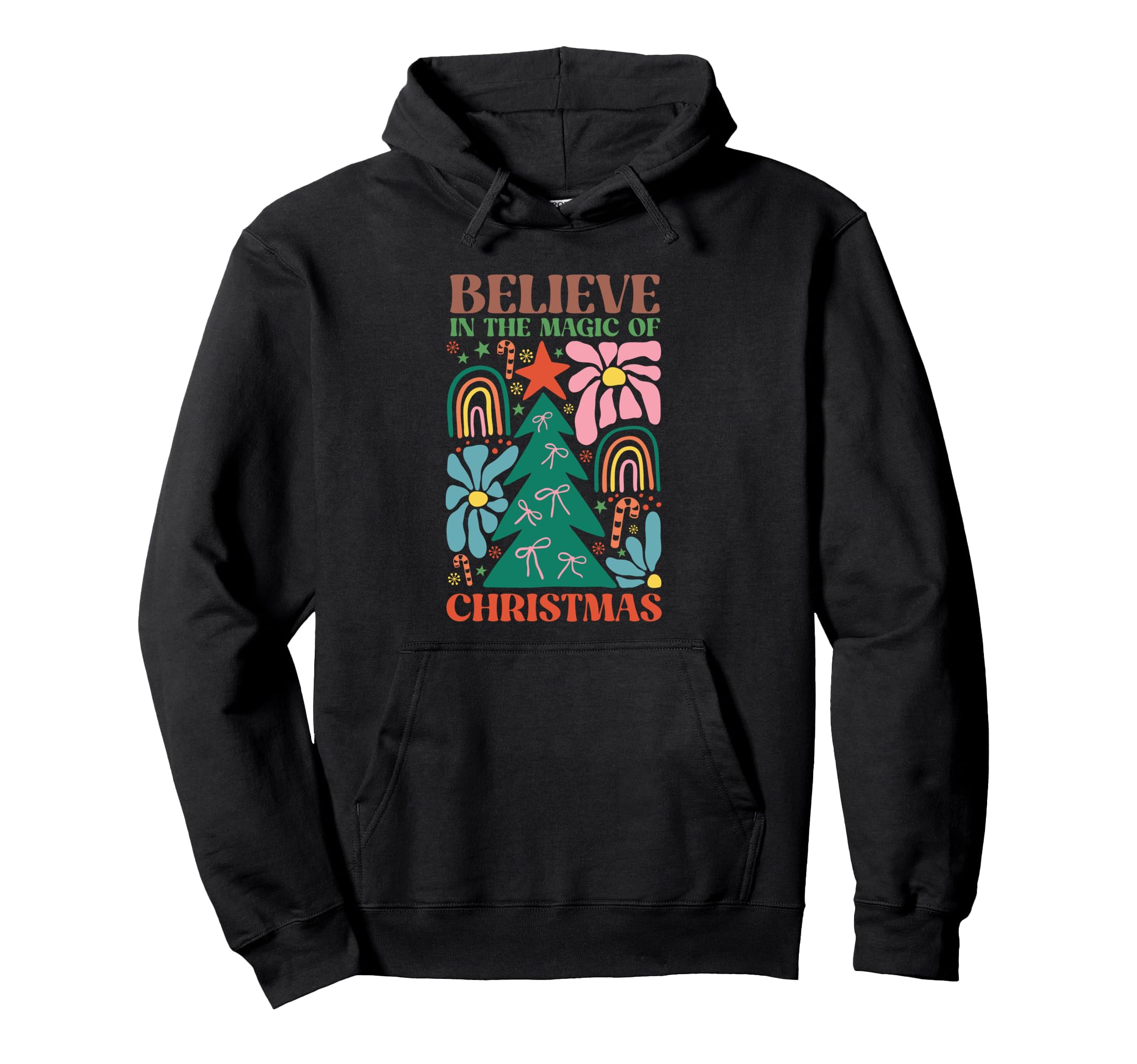 Boho Rainbow Tree Teens Holiday Hoodie - Unique Graphic Men Women - T-Shirt, Sweatshirt, Hoodie