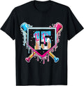 Baseball 15 Year Old Drip 15th Birthday Merch - Adult & Kids T-Shirts, Sweatshirts & Hoodies apparel design preview 1