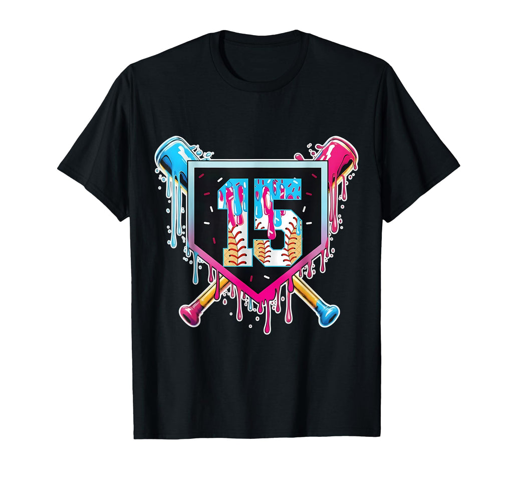 Baseball 15 Year Old Ice Cream Drip T-Shirt - Streetwear Style for Adults - T-Shirt, Sweatshirt, Hoodie