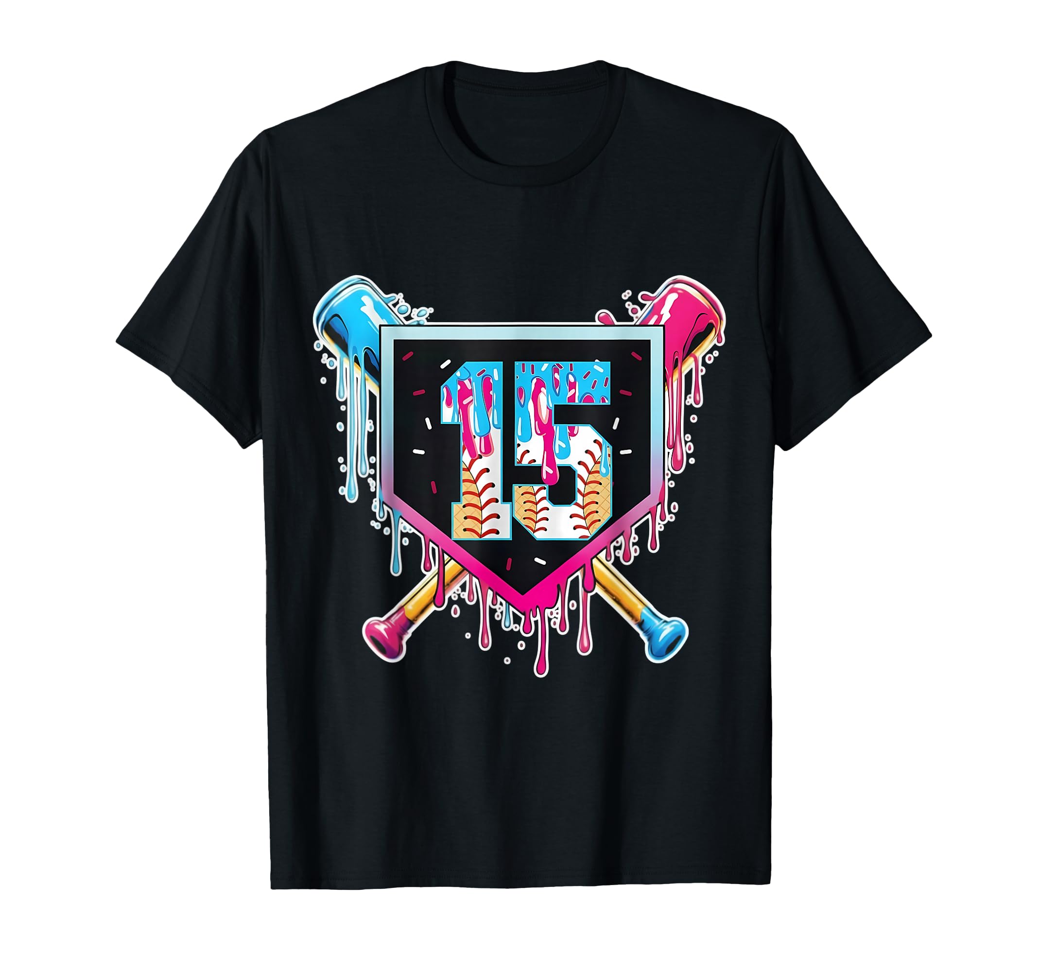 Baseball 15 Year Old Ice Cream Drip T-Shirt - Streetwear Style for Adults - T-Shirt, Sweatshirt, Hoodie