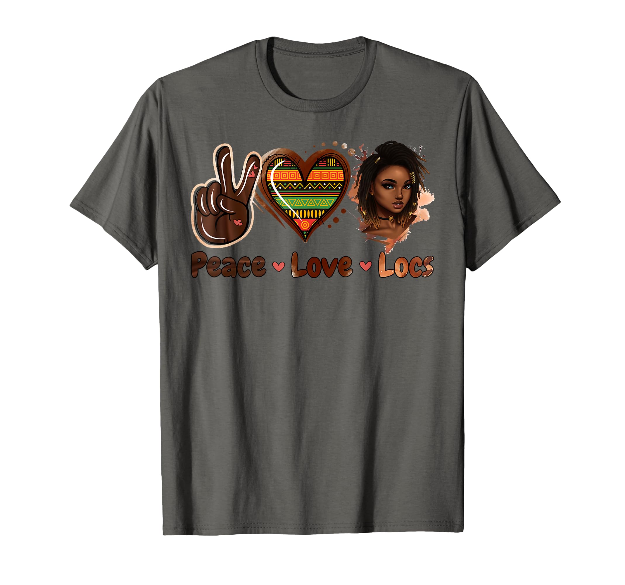 Peace Love Locs Black Melanin T-Shirt - Minimalist Print Men Women - T-Shirt, Sweatshirt, Hoodie