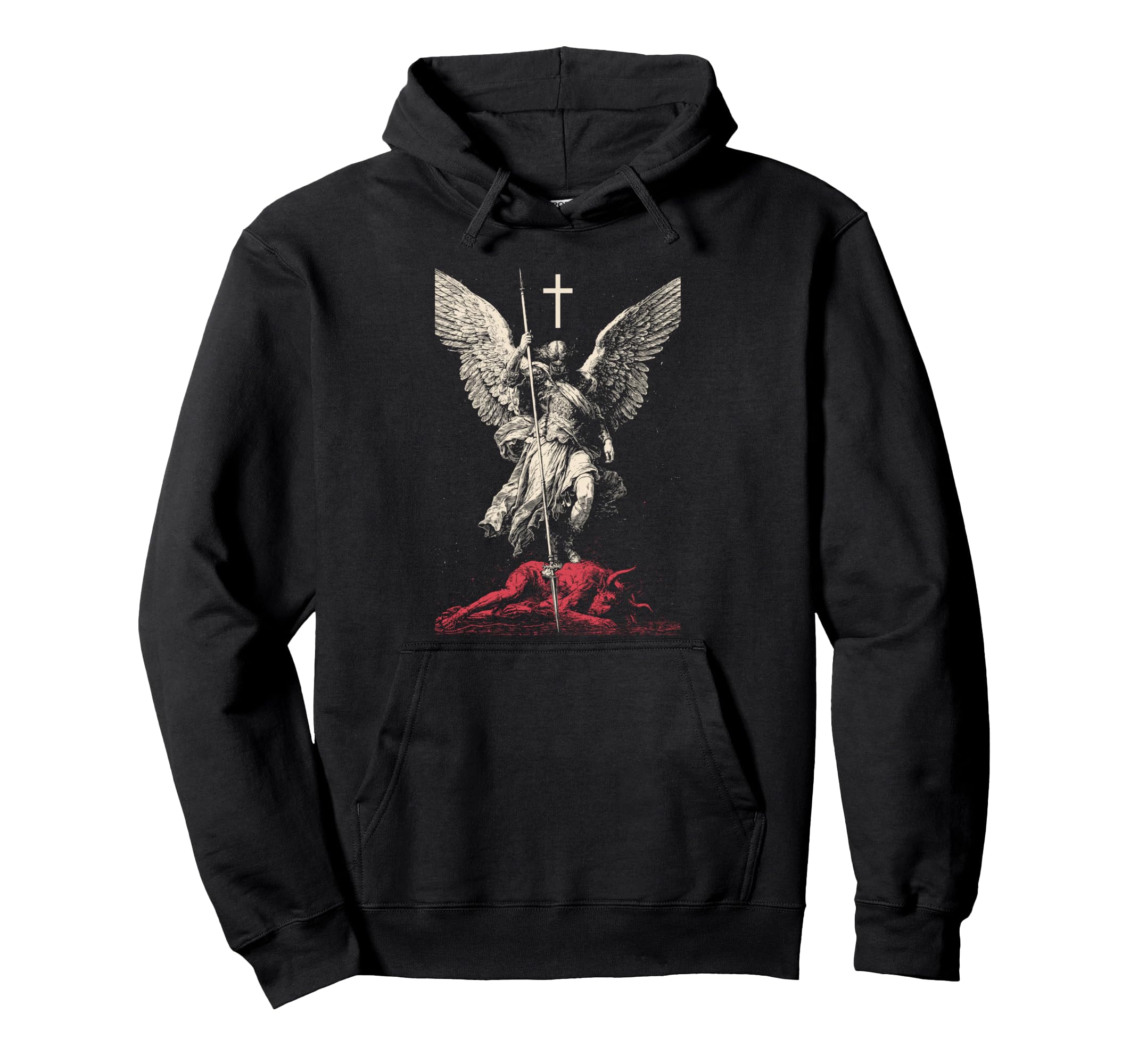 Saint Michael Archangel Urban Streetwear Hoodie - Aesthetic Graphic Unisex - T-Shirt, Sweatshirt, Hoodie