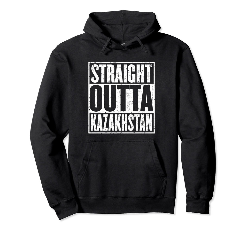 Straight Outta Kazakhstan Distressed Hoodie - Streetwear Style Men Women - T-Shirt, Sweatshirt, Hoodie