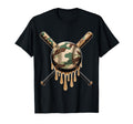 Sports Baseball Drip Camo Baseball T-Shirt - Fun Novelty Design for Adults - T-Shirt, Sweatshirt, Hoodie
