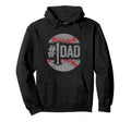 Mens 1 Dad Baseball Number One Daddy Hoodie - Novelty Apparel for Adults - T-Shirt, Sweatshirt, Hoodie