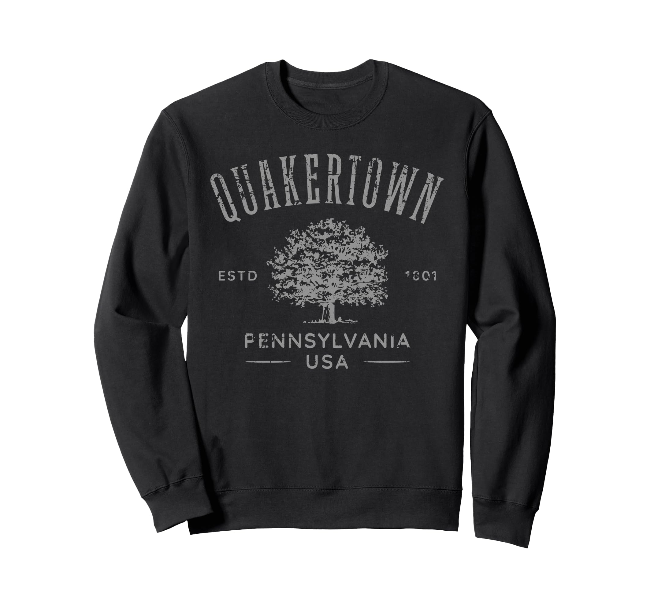 Quakertown Pennsylvania Distressed Sweatshirt - Trendy Graphic Unisex - T-Shirt, Sweatshirt, Hoodie