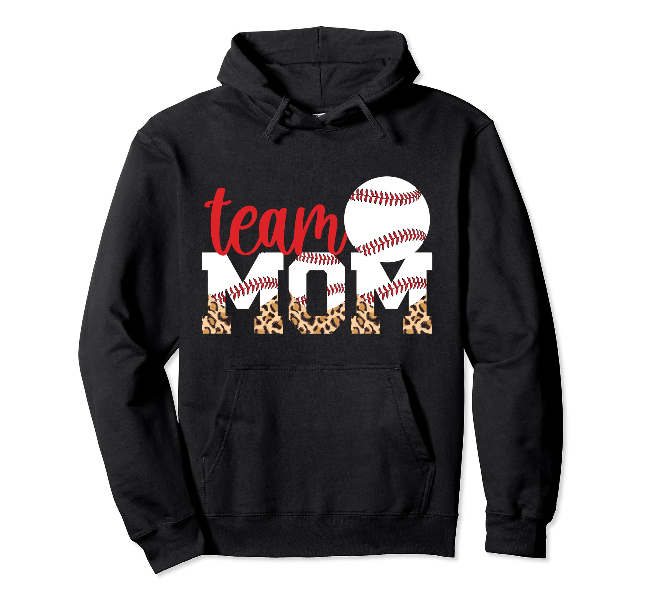 Team Mom Leopard Baseball Team Mom Hoodie - Streetwear Style Men Women - T-Shirt, Sweatshirt, Hoodie