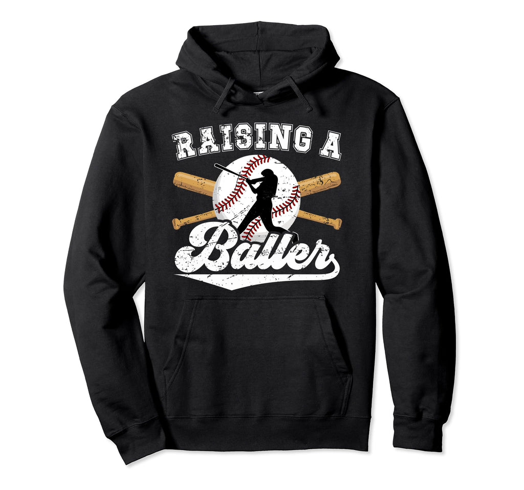 Raising Baller Baseball Dad Baseball Hoodie - Trendy Graphic for Adults - T-Shirt, Sweatshirt, Hoodie