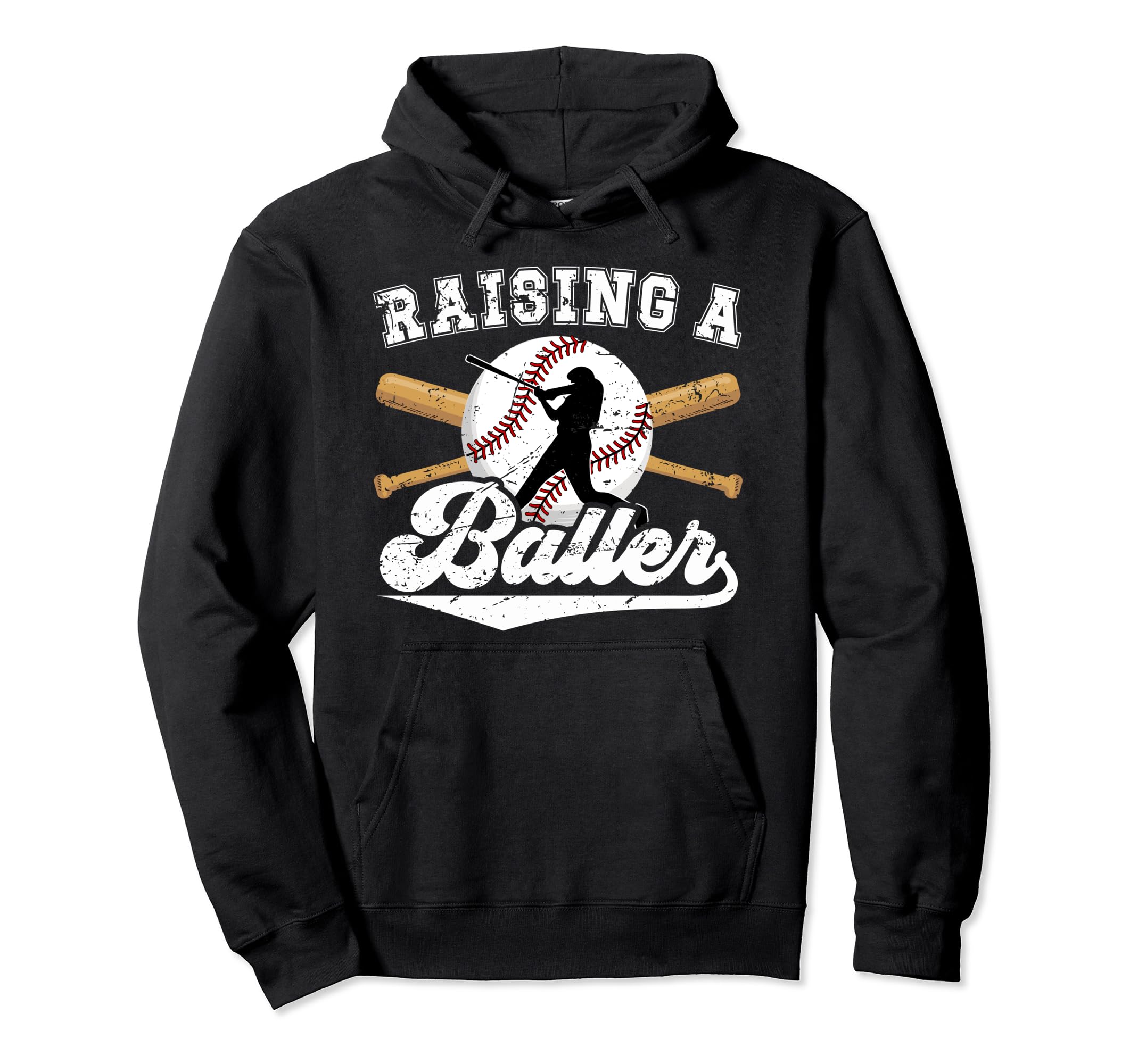 Raising Baller Baseball Dad Baseball Hoodie - Trendy Graphic for Adults - T-Shirt, Sweatshirt, Hoodie