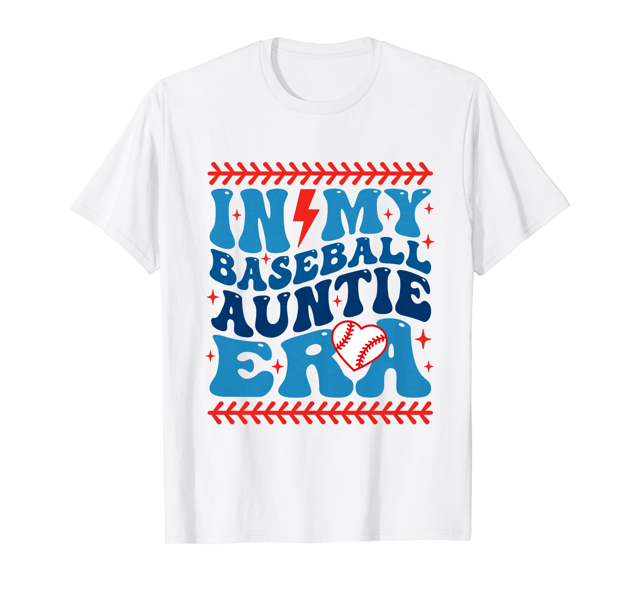 My Baseball Auntie Era Groovy Baseball Aunt T-Shirt - Graphic Print Unisex - T-Shirt, Sweatshirt, Hoodie