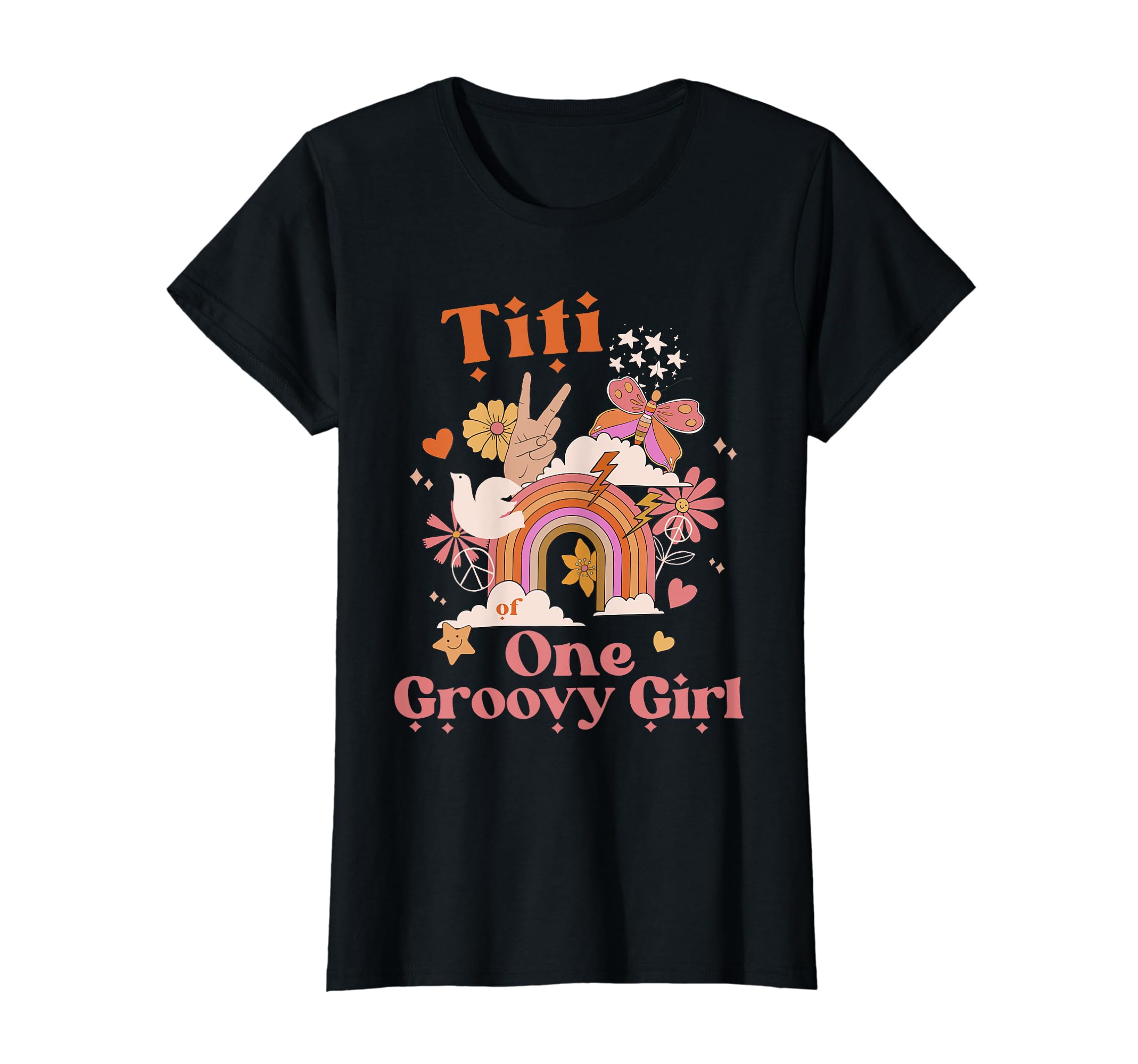 Titi One Groovy Boho Hippie Rainbow Peace T-Shirt - Trendy Graphic Unisex - T-Shirt, Sweatshirt, Hoodie