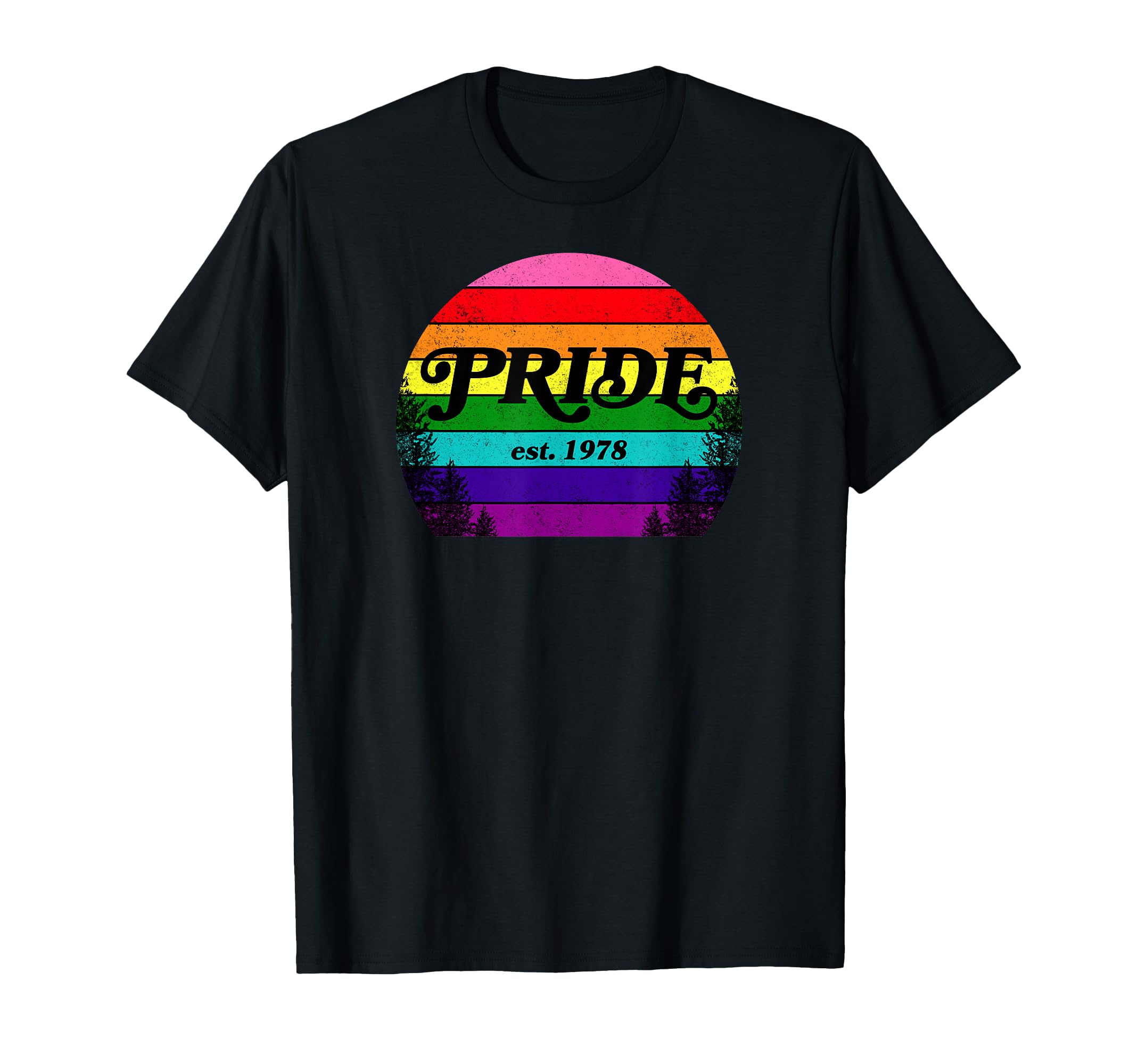 Original 8 Stripe Gay Pride Flag Est T-Shirt - Trendy Graphic for Adults - T-Shirt, Sweatshirt, Hoodie