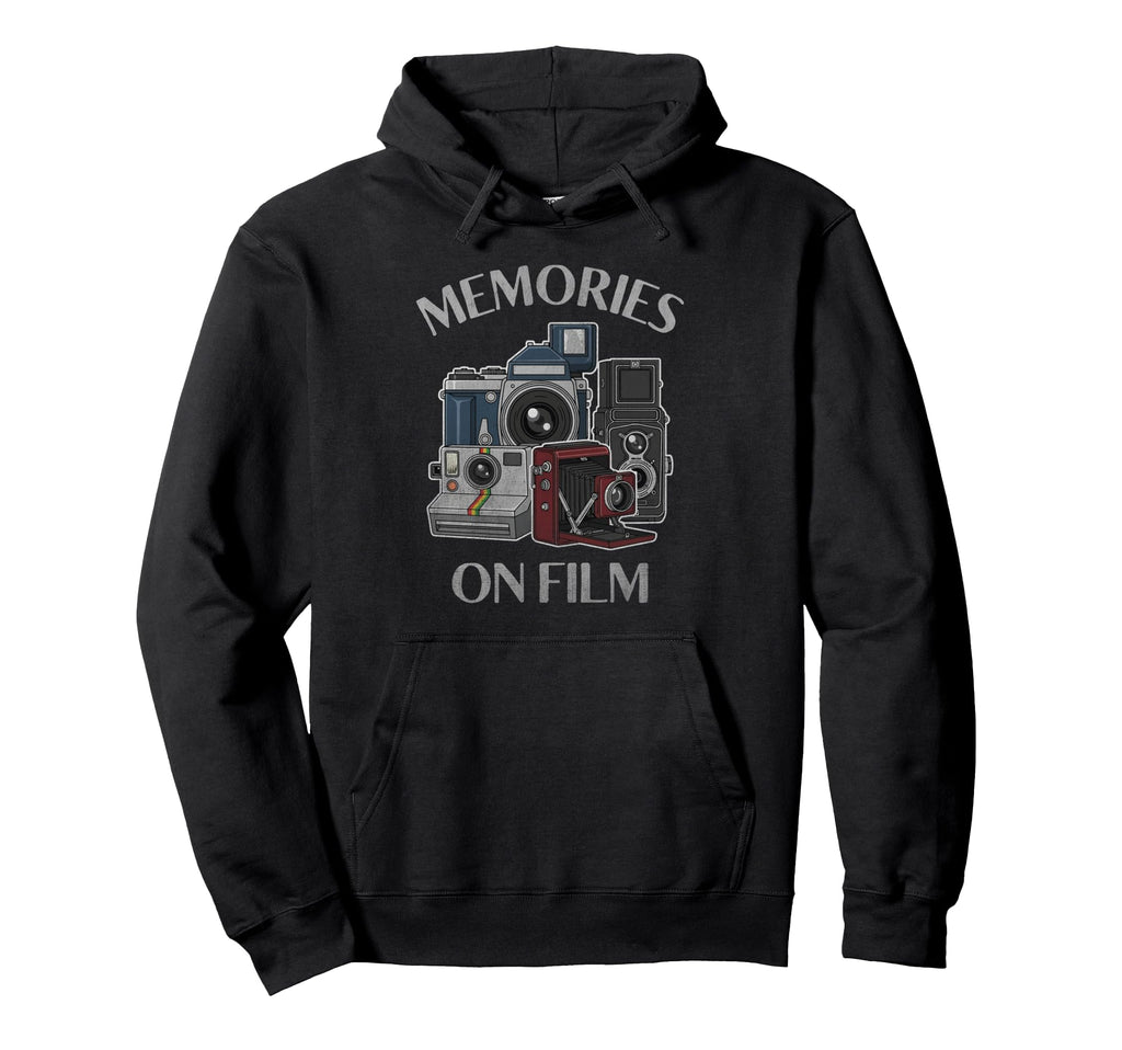 Memories Film Cameras Distressed Hoodie - Custom Art Print for Adults - T-Shirt, Sweatshirt, Hoodie