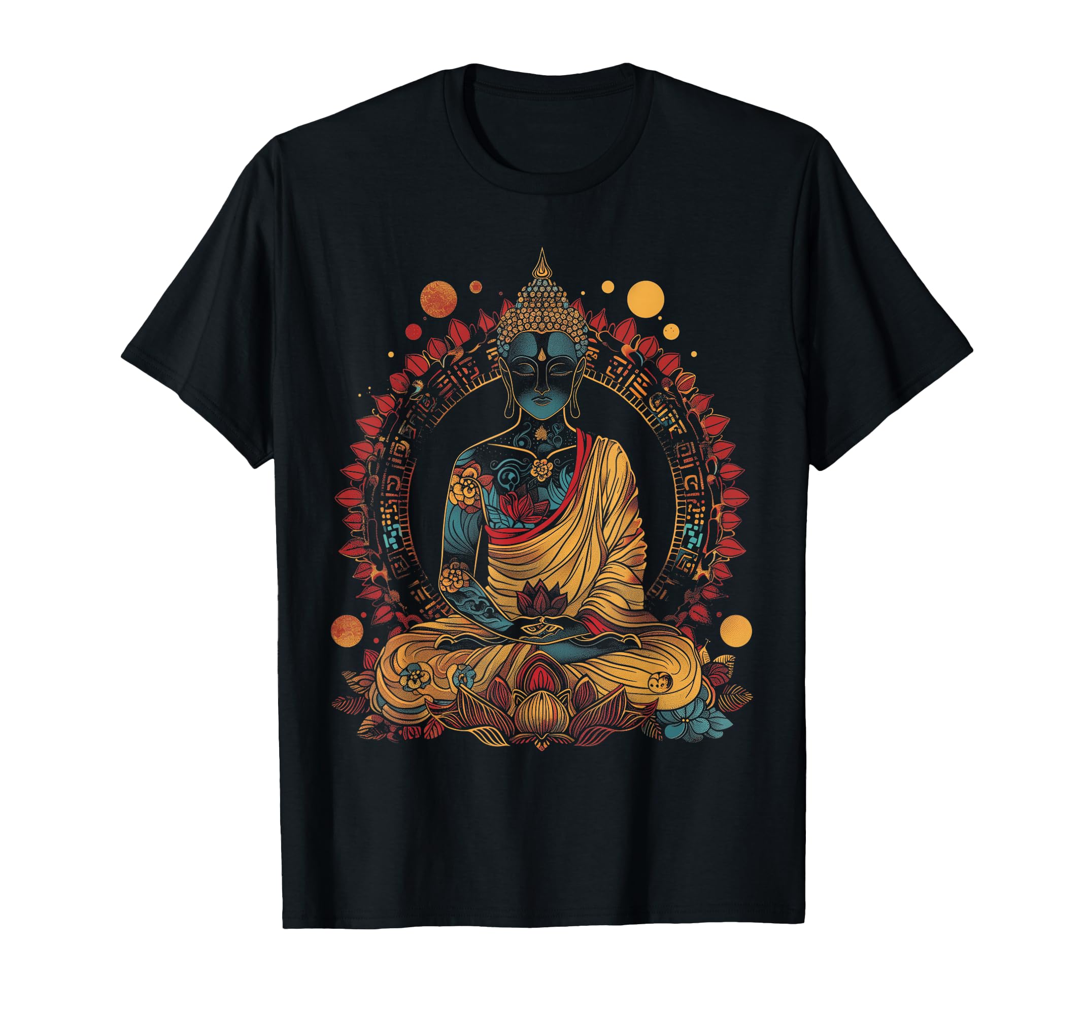 Buddha Flowers Zen Buddhist Buddhism T-Shirt - Custom Art Print Unisex - T-Shirt, Sweatshirt, Hoodie