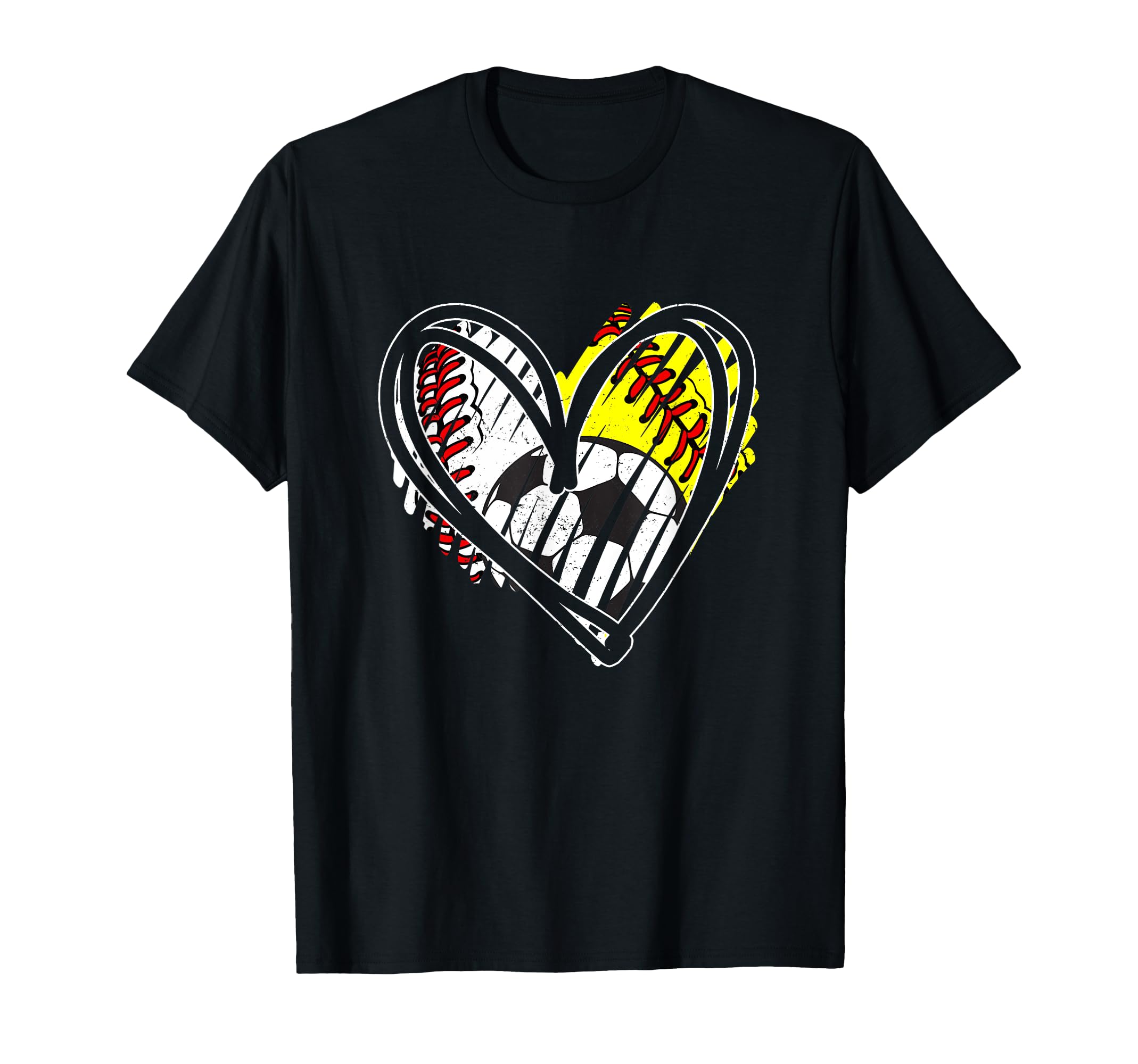 Baseball Softball Soccer Ball Heart Love T-Shirt - Trendy Graphic Men Women - T-Shirt, Sweatshirt, Hoodie
