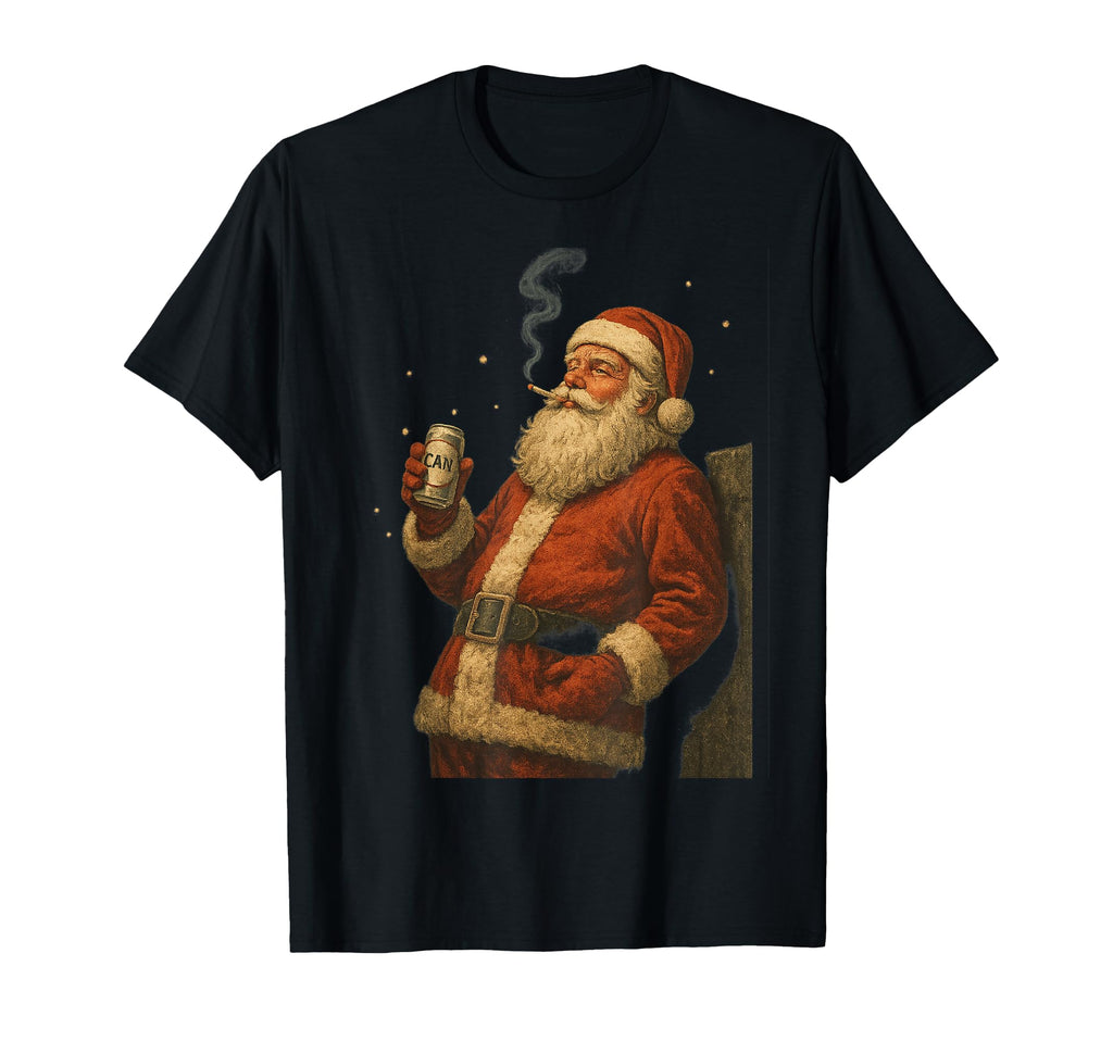 Smoking Santa Claus Cigarette 90S T-Shirt - Novelty Apparel Unisex - T-Shirt, Sweatshirt, Hoodie