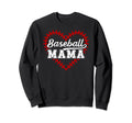 Baseball Mama Heart Baseball Mom Sweatshirt - Unique Graphic for Adults - T-Shirt, Sweatshirt, Hoodie
