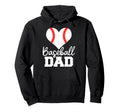 Baseball Dad Heart Funny Baseball Player Hoodie - Graphic Print Men Women - T-Shirt, Sweatshirt, Hoodie