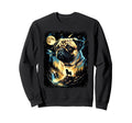 90S Pug Howling Moon Pug Mom Dog Sweatshirt - Minimalist Print for Adults - T-Shirt, Sweatshirt, Hoodie