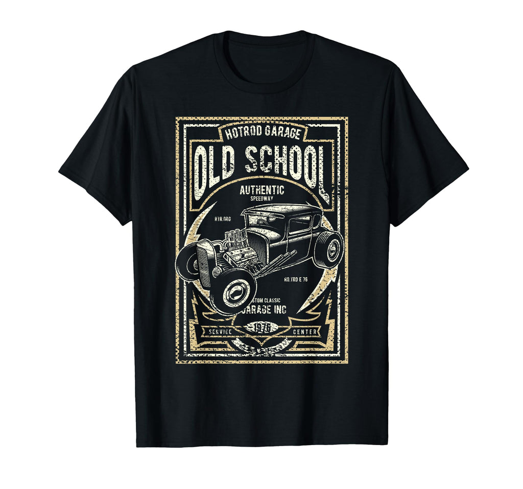 Old School Hot Rod Garage Car T-Shirt - Custom Art Print Unisex - T-Shirt, Sweatshirt, Hoodie