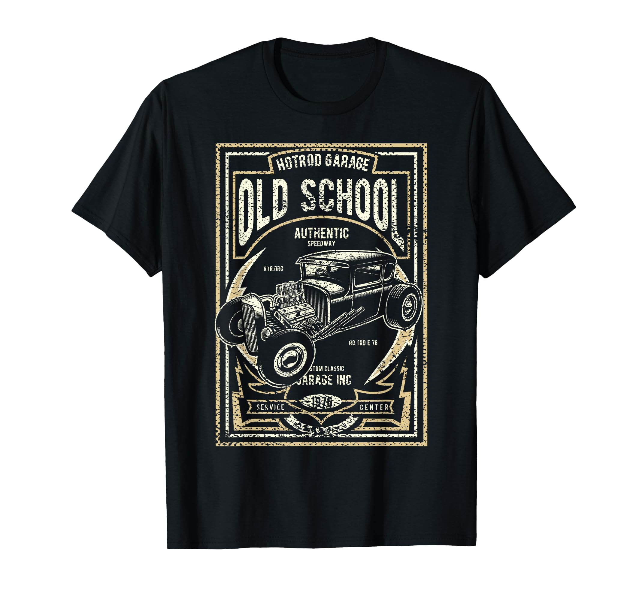 Old School Hot Rod Garage Car T-Shirt - Custom Art Print Unisex - T-Shirt, Sweatshirt, Hoodie