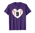 Baseball Heart Player 9 Baseball Mom T-Shirt - Graphic Print for Adults - T-Shirt, Sweatshirt, Hoodie