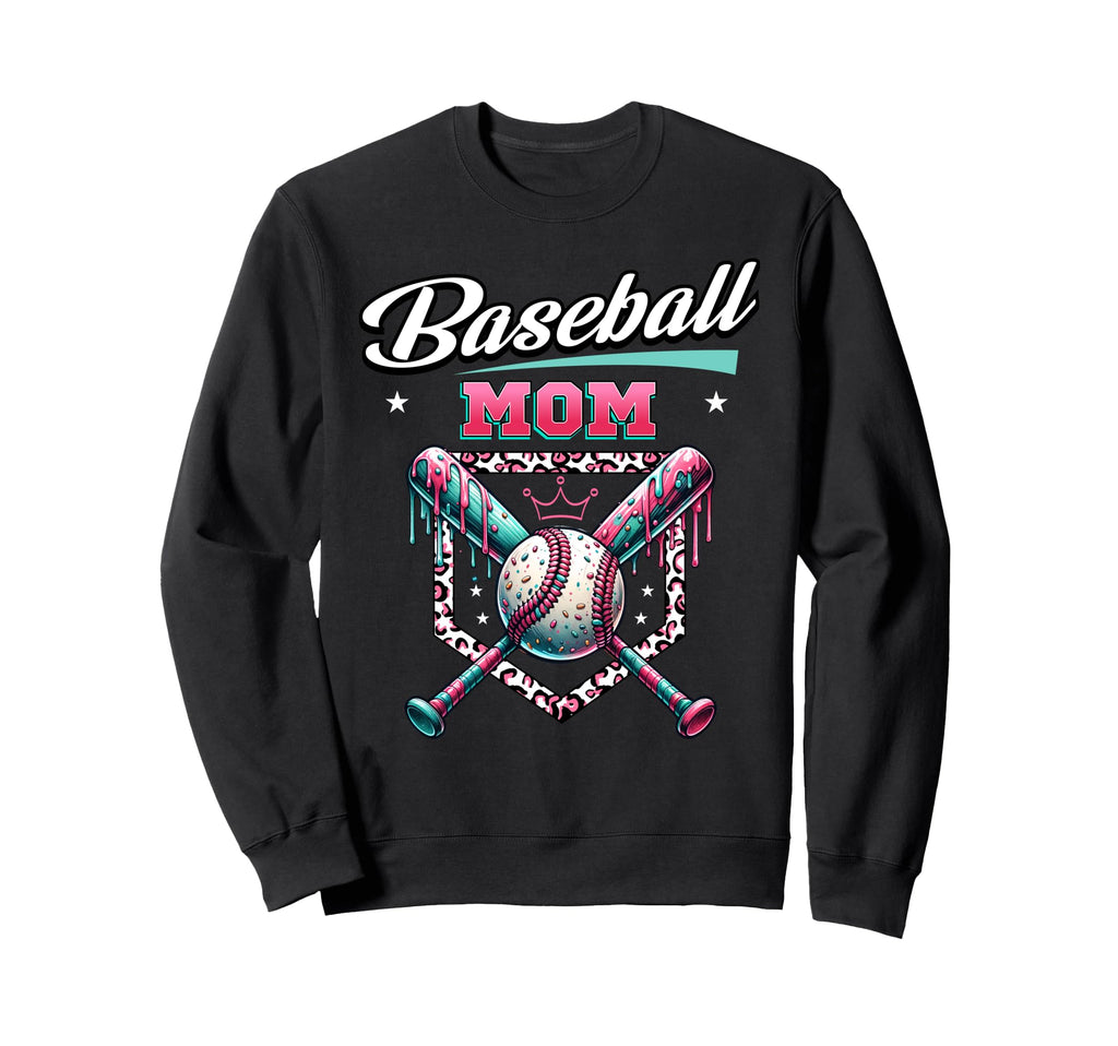 Baseball Mom Dripping Baseball Bat Sweatshirt - Aesthetic Graphic Unisex - T-Shirt, Sweatshirt, Hoodie