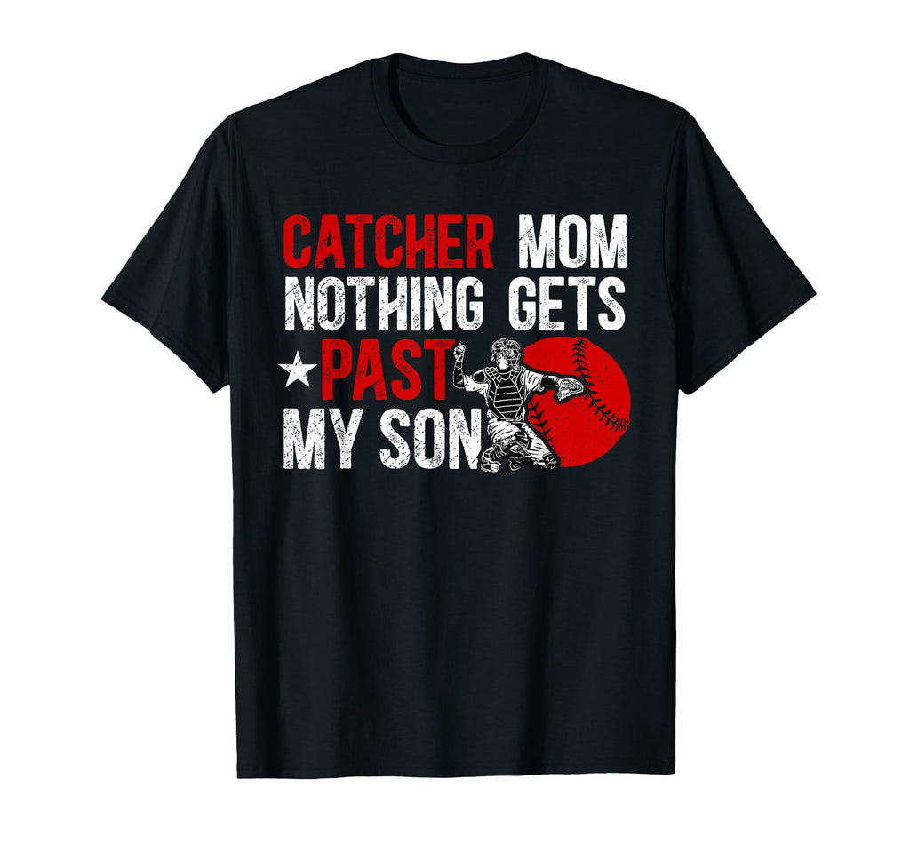 Baseball Catcher Mom Proud Mama T-Shirt - Minimalist Print Men Women - T-Shirt, Sweatshirt, Hoodie
