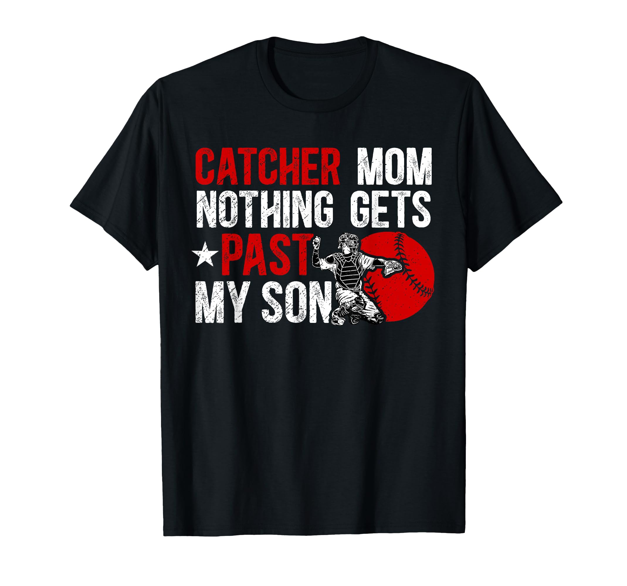 Baseball Catcher Mom Proud Mama T-Shirt - Minimalist Print Men Women - T-Shirt, Sweatshirt, Hoodie