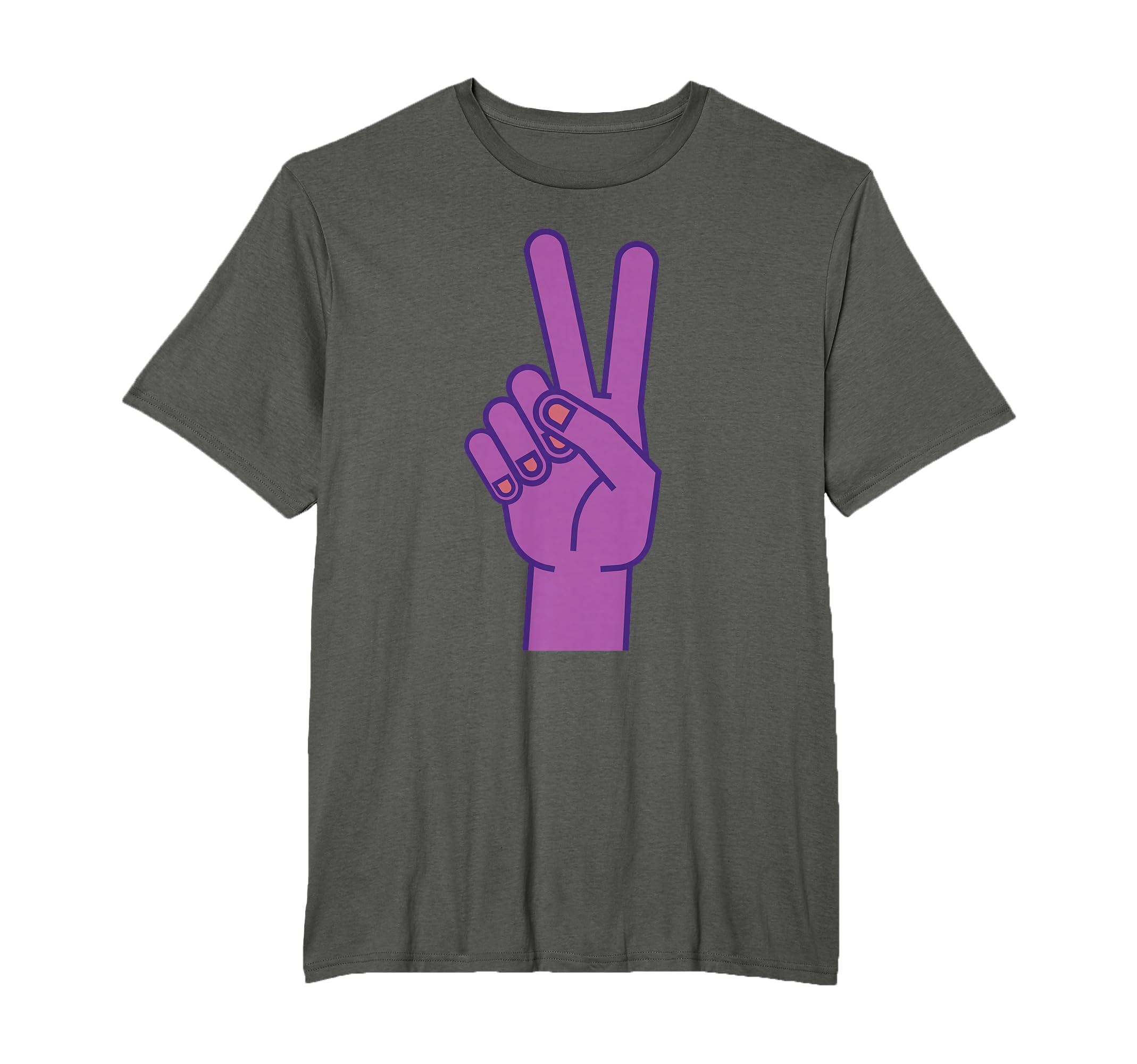 Purple Hand Peace Sign Love T-Shirt - Unique Graphic for Adults - T-Shirt, Sweatshirt, Hoodie