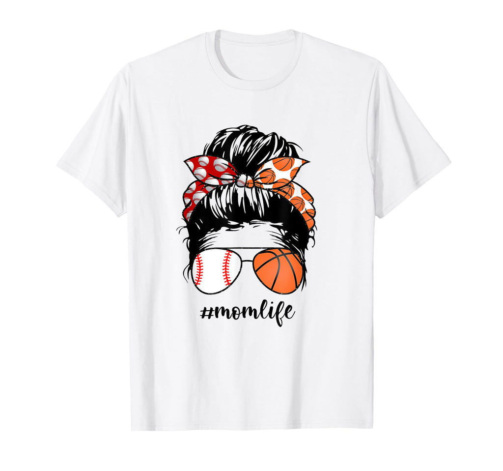 Mom Life Baseball Basketball Mom T-Shirt - Minimalist Print Men Women - T-Shirt, Sweatshirt, Hoodie