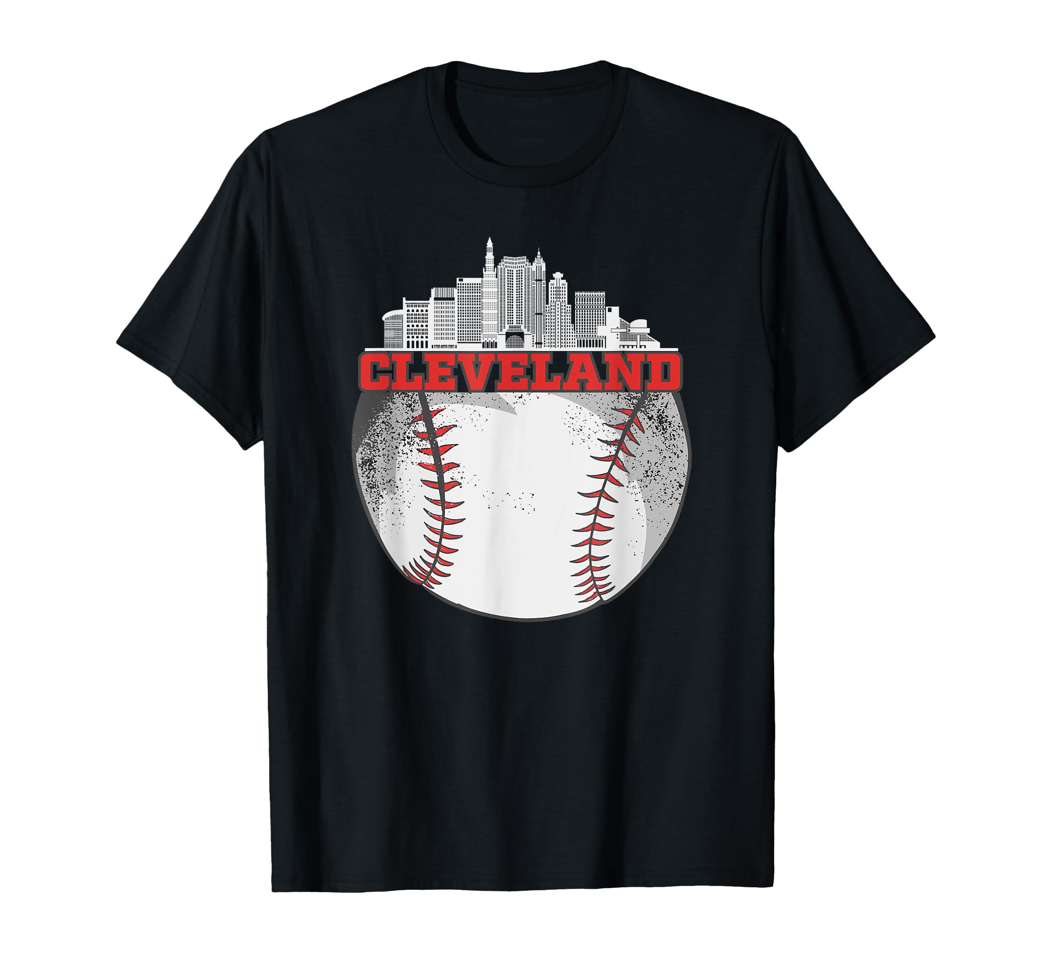 Cleveland Skyline Cityscape Baseball T-Shirt - Streetwear Style Unisex - T-Shirt, Sweatshirt, Hoodie