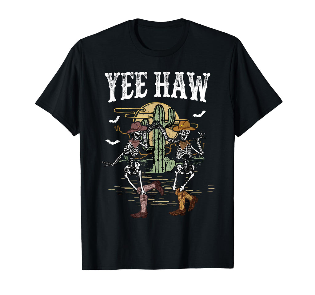 Howdy Desert Dancing Skeleton Cowboy T-Shirt - Custom Art Print Men Women - T-Shirt, Sweatshirt, Hoodie