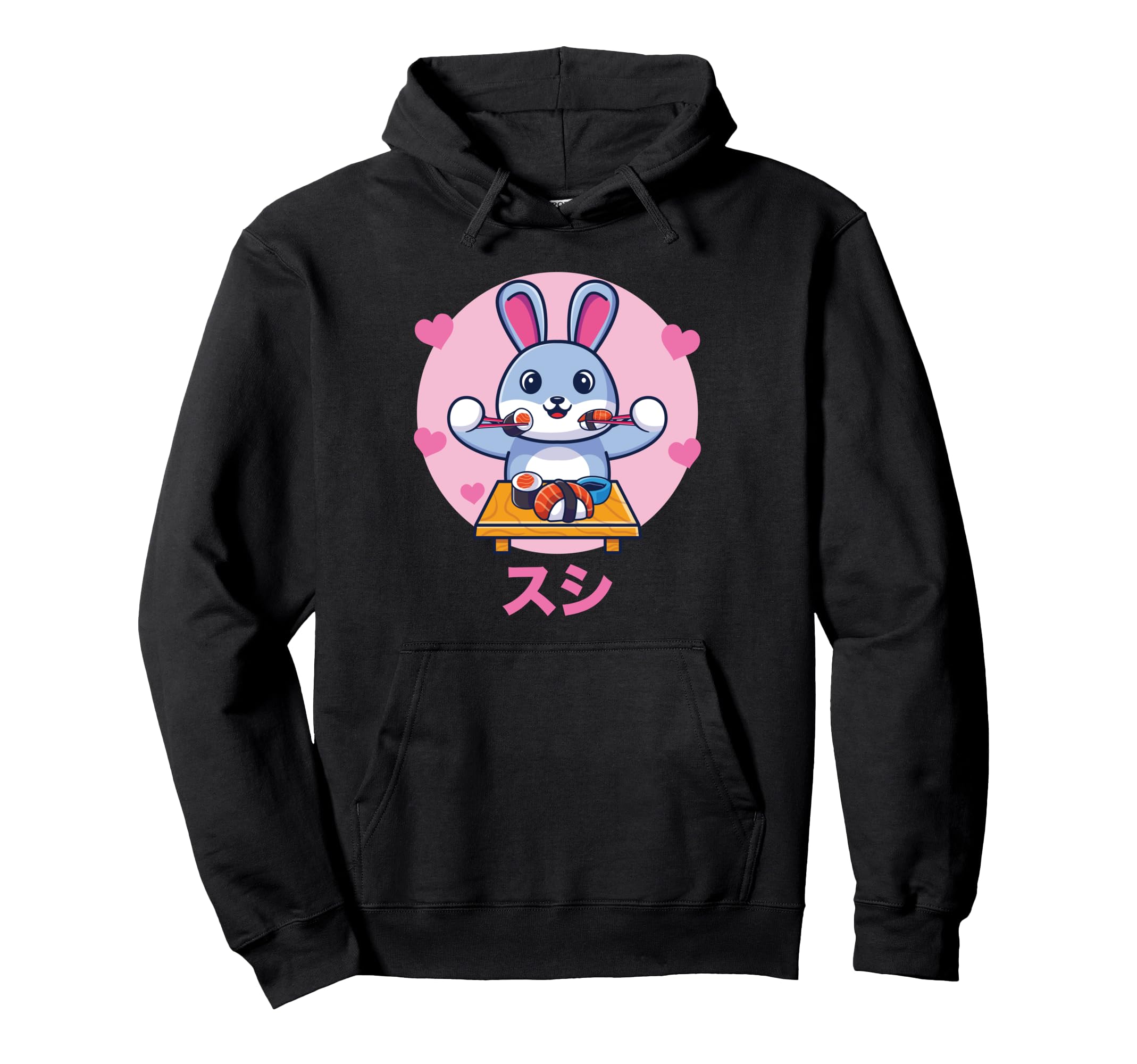 Rabbit Sushi Kawaii Otaku Japanese Hoodie - Aesthetic Graphic Men Women - T-Shirt, Sweatshirt, Hoodie